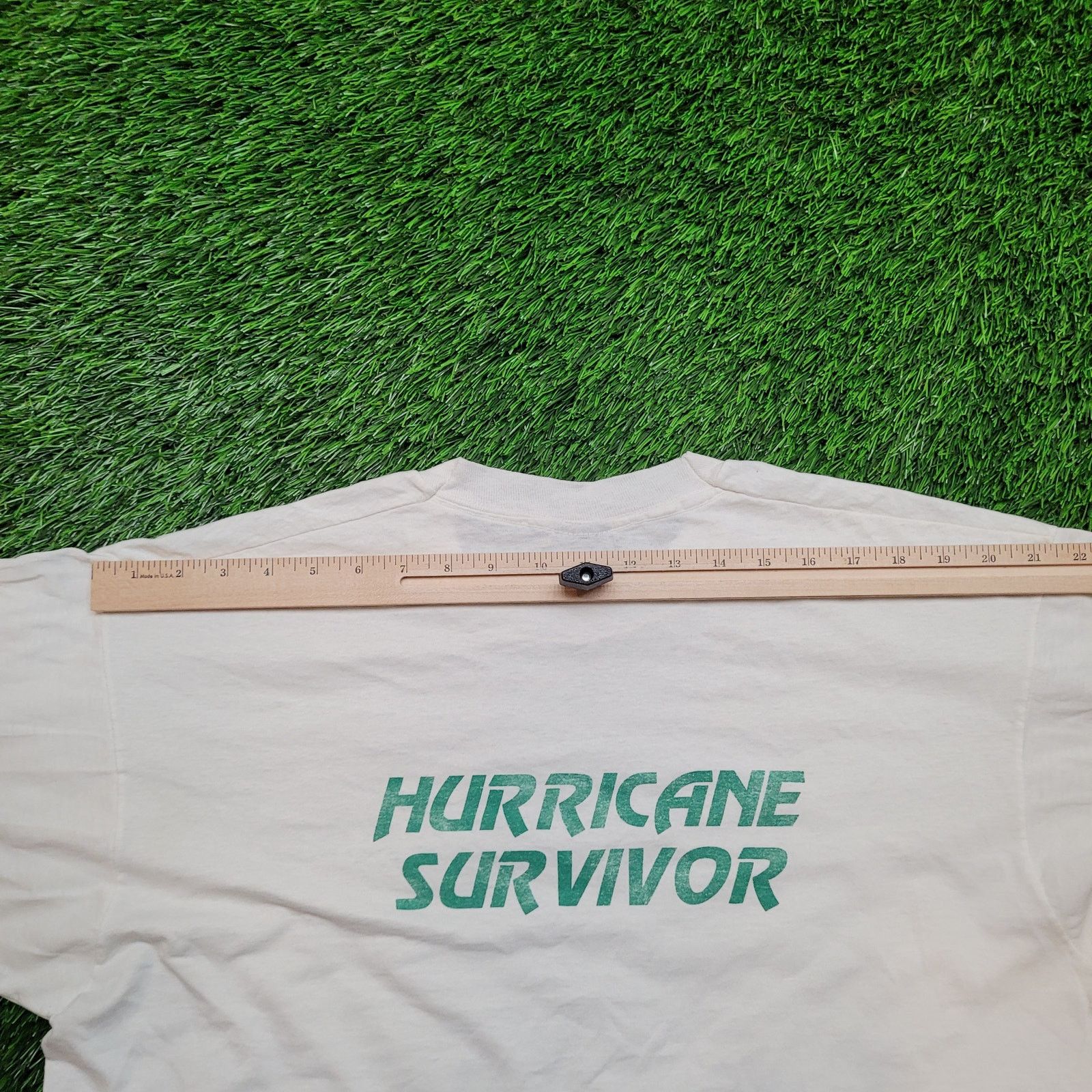 Fruit Of The Loom VTG 90s "Hurricane Survivor" Sage Software Promo T-Shirt L Size US L / EU 52-54 / 3 - 10 Thumbnail