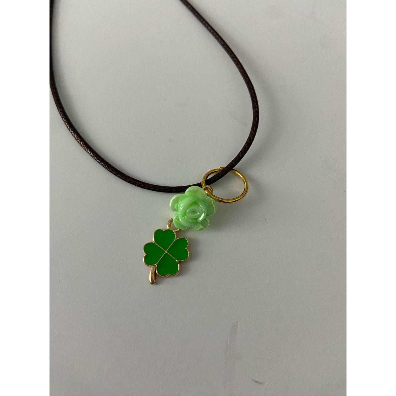 Handmade shamrock pendant necklace Size ONE SIZE - 4 Thumbnail
