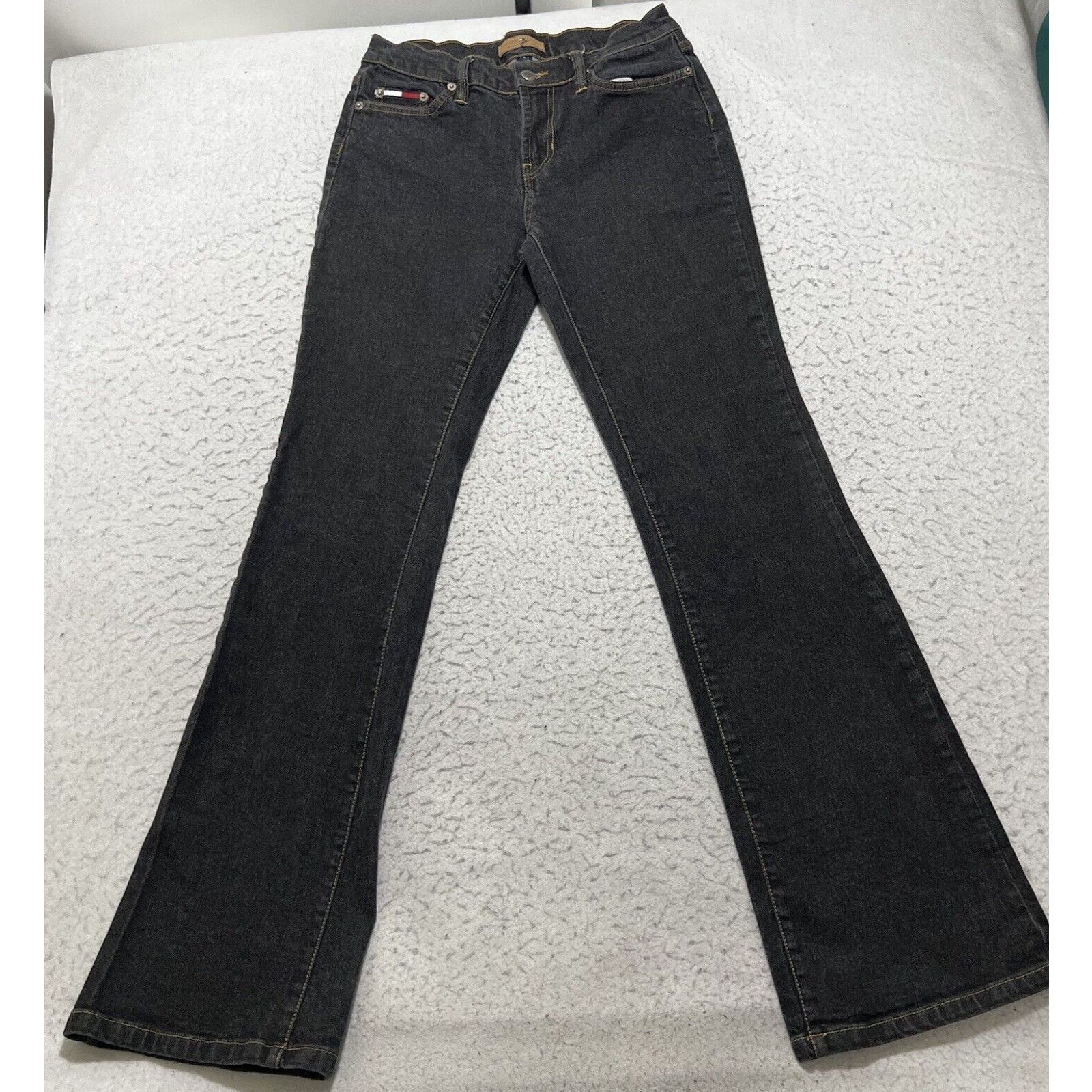 Tommy Hilfiger Vintage Tommy Hilfiger Jeans Flared Leg Gray Y2K Denim 2004 Size 28" / US 6 / IT 42 - 1 Thumbnail