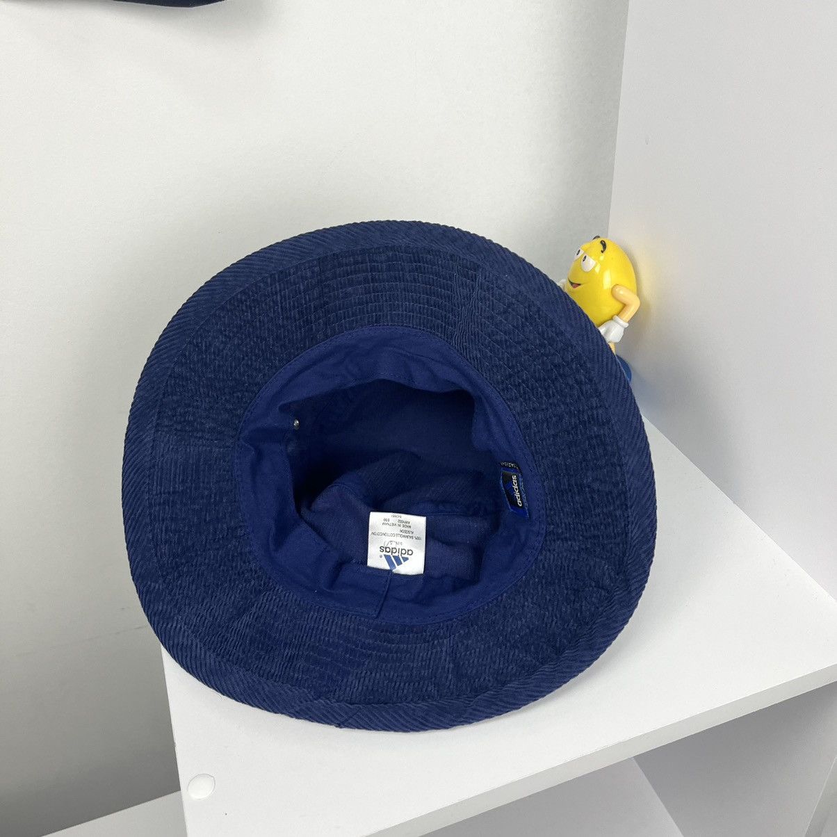 Adidas × Vintage 🫐VINTAGE🫐 Adidas Headwear Blue Corduroy Velvet bucket Hat Size 28 - 5 Thumbnail