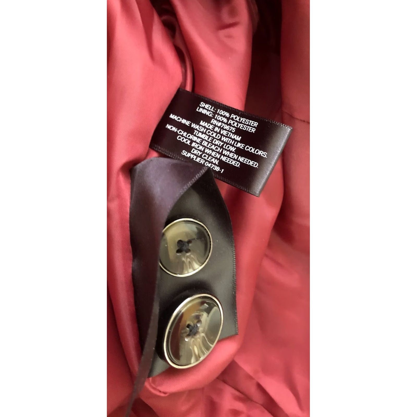 Liz Claiborne Liz Claiborne Rain Coat Coat S Red 3 Button Belted Midi Trench Glam Career Women B Size S / US 4 / IT 40 - 6 Thumbnail