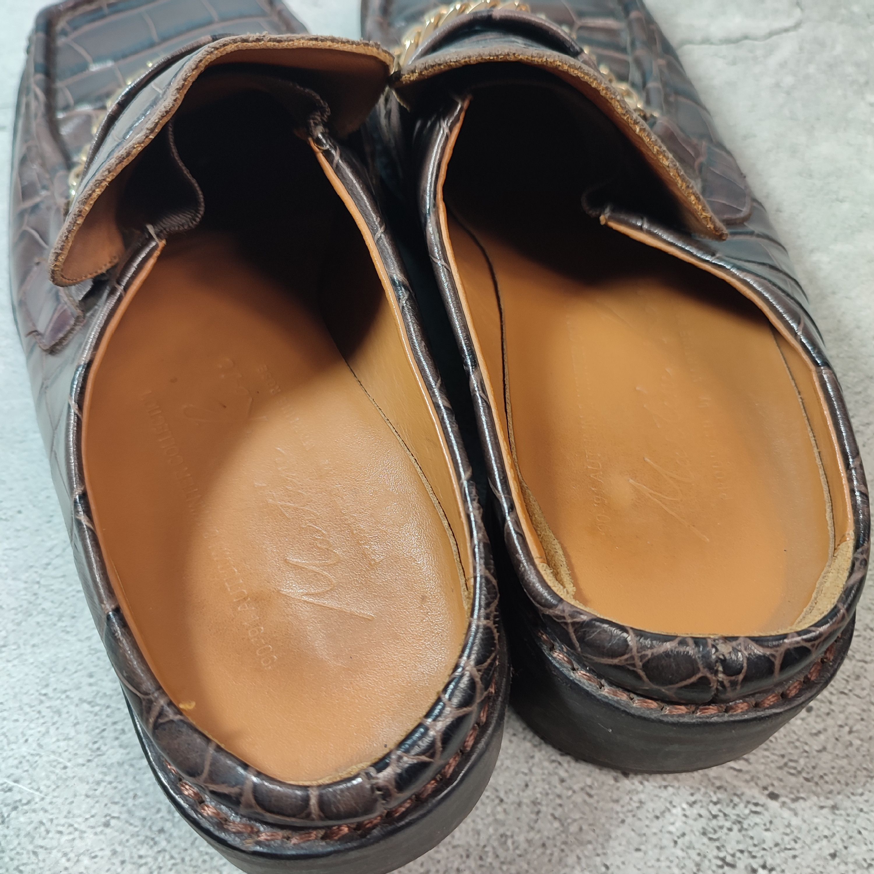 Martine Rose Martine Rose square toe croc leather / Cuban chain Mules Size US 7 / IT 37 - 15 Thumbnail