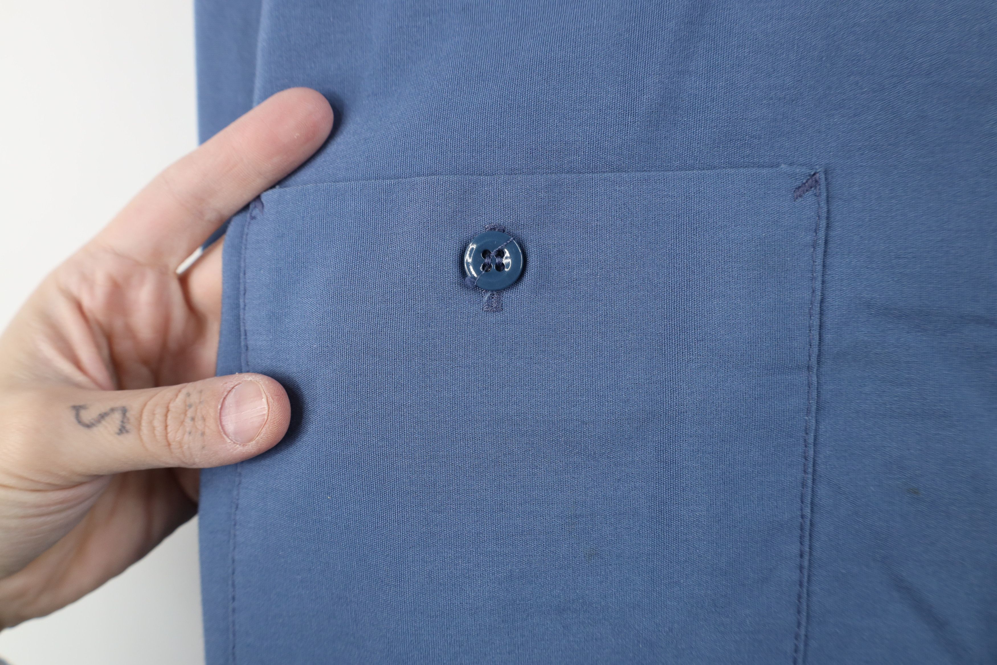 Vintage Vintage 70s Streetwear Mechanic Button Shirt Blue USA Size US XL / EU 56 / 4 - 8 Thumbnail
