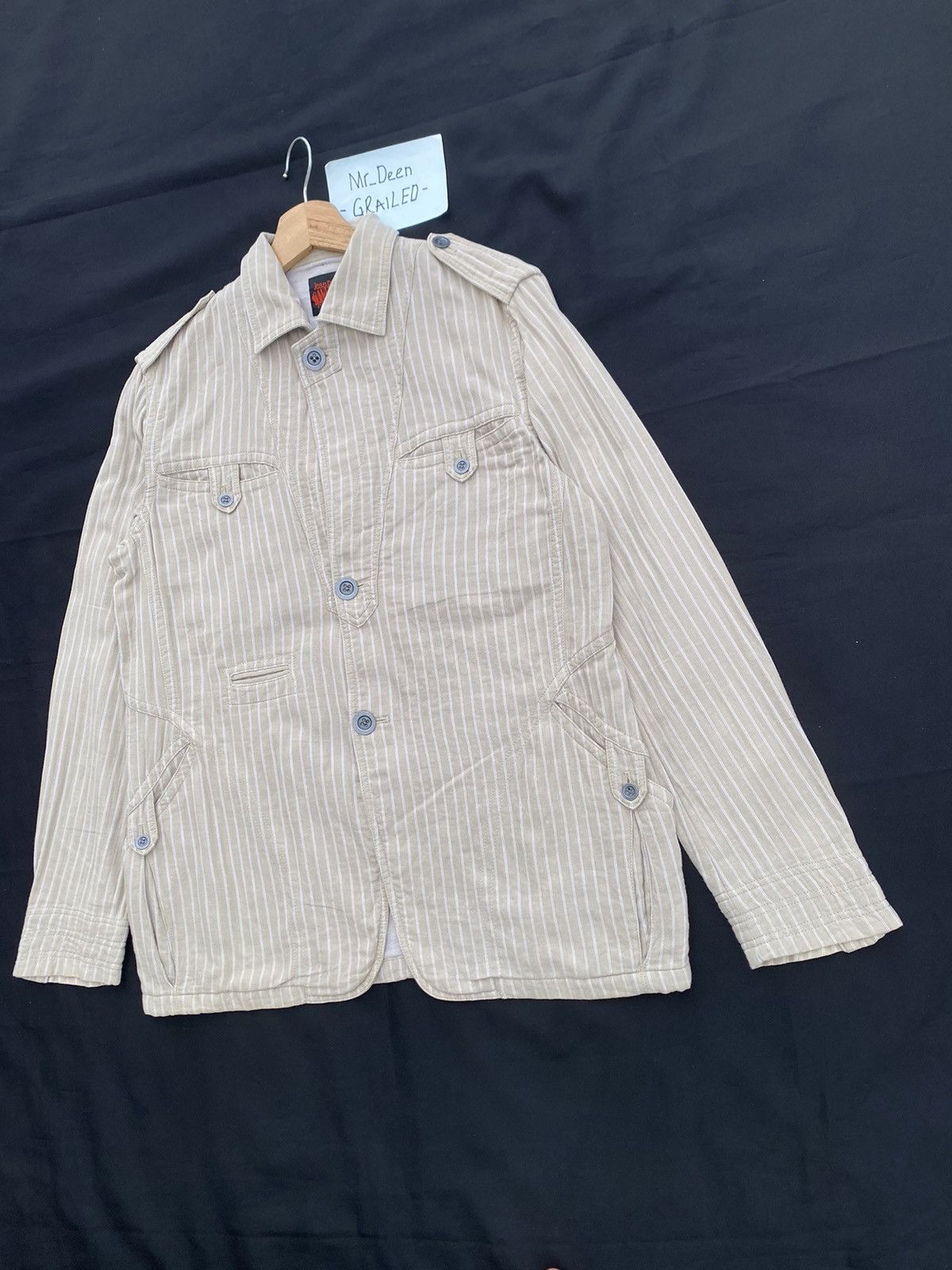 Jean Paul Gaultier Rare Vintage Jean Paul Gaultier JPG Stripes Cotton Jacket Size US M / EU 48-50 / 2 - 4 Thumbnail
