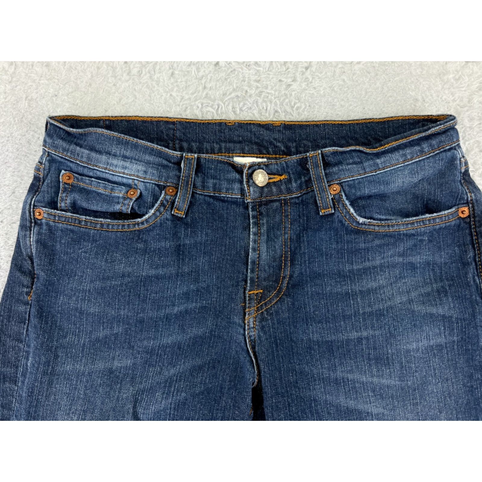 Lucky Brand VINTAGE Lucky Brand Pants Women 8 Blue Denim Jean Low Rise Flare Dark Wash 28x30 Womens Size 30" / US 8 / IT 44 - 4 Thumbnail