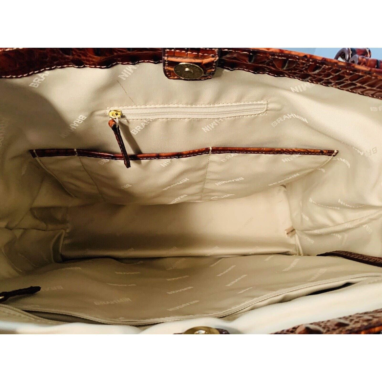 BRAHMIN Brahmin Brooke Pecan Pipa Greeting Massachusetts Tote Woody Size ONE SIZE - 4 Thumbnail