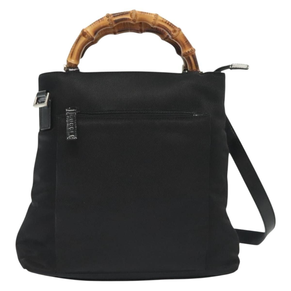 Gucci GUCCI Bamboo Hand Bag Nylon Black Silver 000 2265 000 2265 Size ONE SIZE - 2 Thumbnail