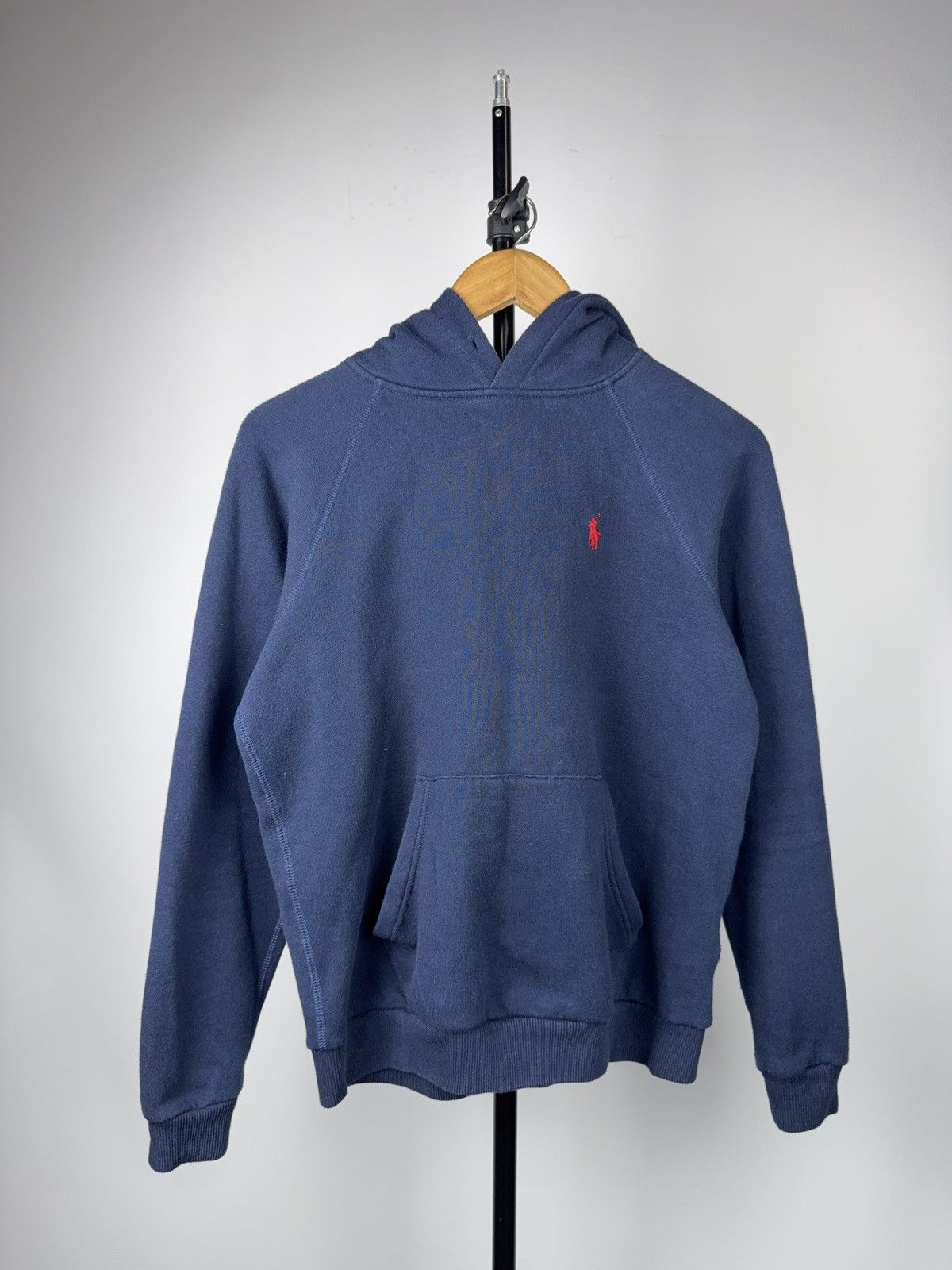 Polo Ralph Lauren 00s Polo Ralph Lauren Navy Cropped Hoodie Red Pony Logo Size M / US 6-8 / IT 42-44 - 1 Thumbnail