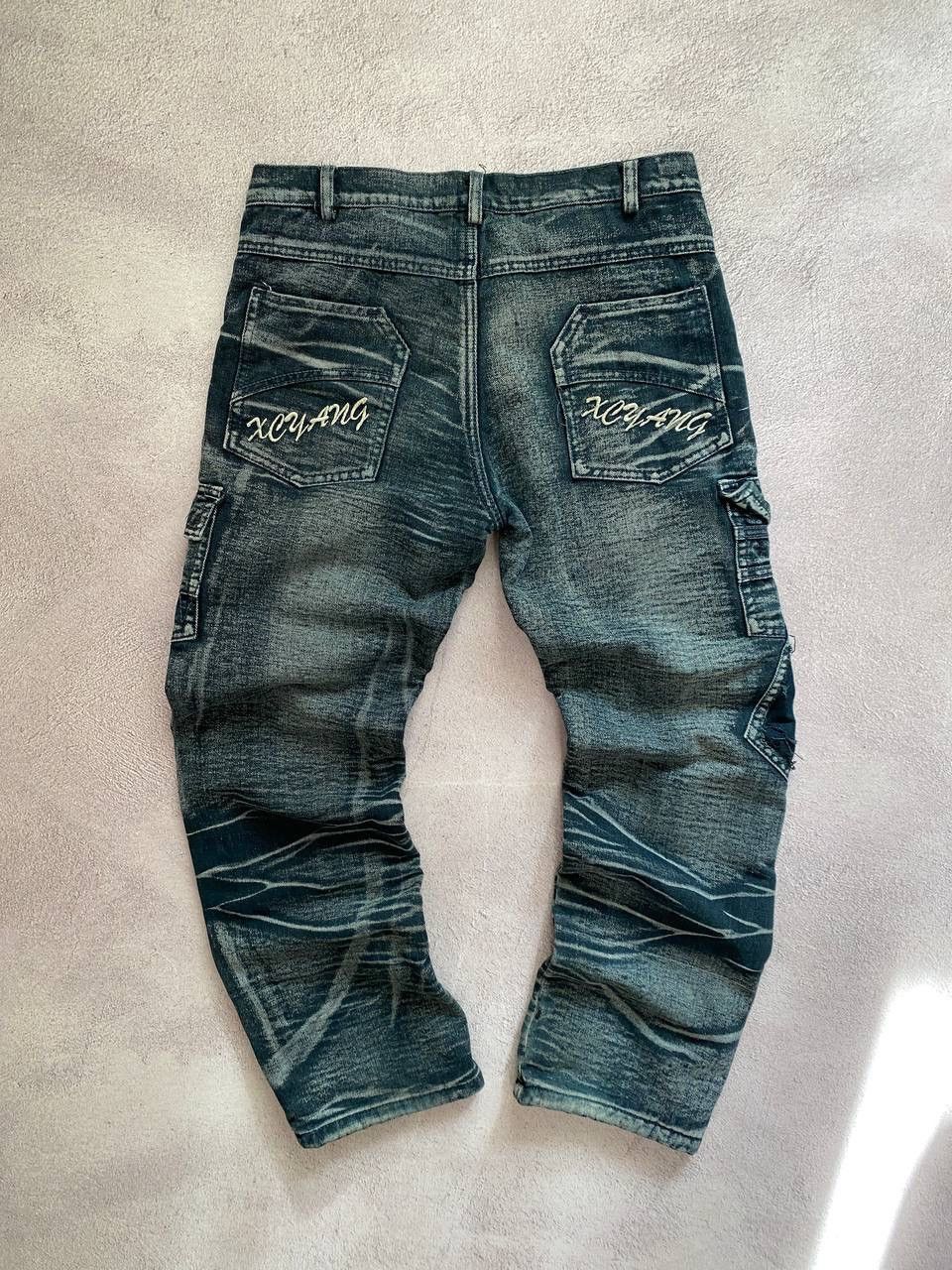 Vintage Dirty pants Faded Crash denim thrashed y2k distressed jeans Size US 29 - 6 Thumbnail