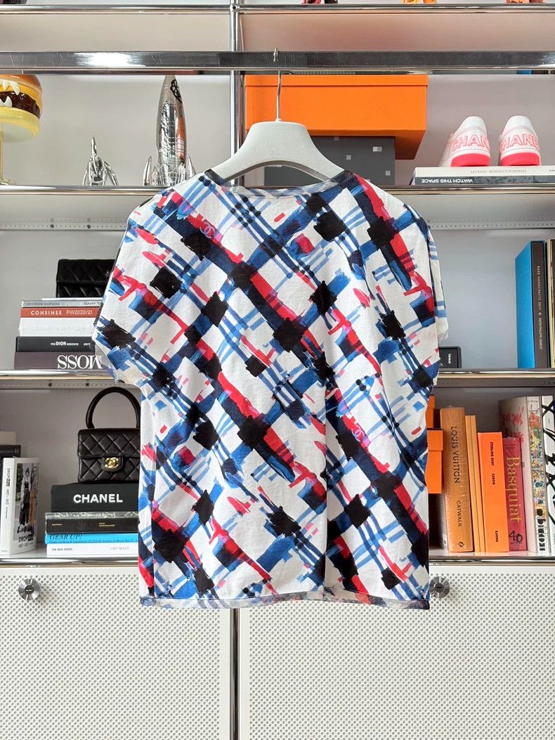 Chanel Chanel Airport series plaid graffiti short sleeves 2503-Nex Size XXS / US 00 / IT 34 - 2 Thumbnail