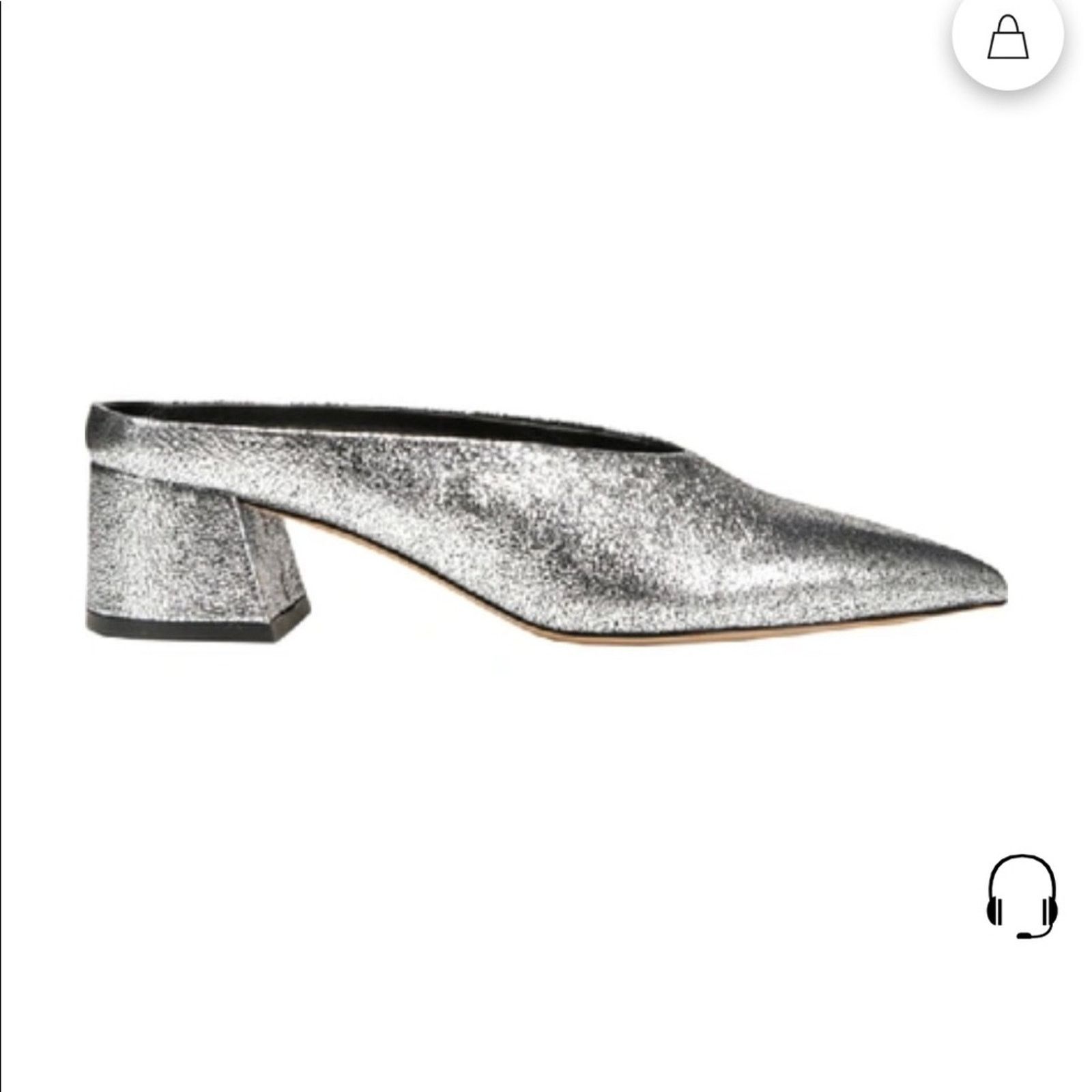Vince VINCE Ralston Pointy Toe Mule In Silver Metallic leather 6M Size US 6 / IT 36 - 5 Thumbnail