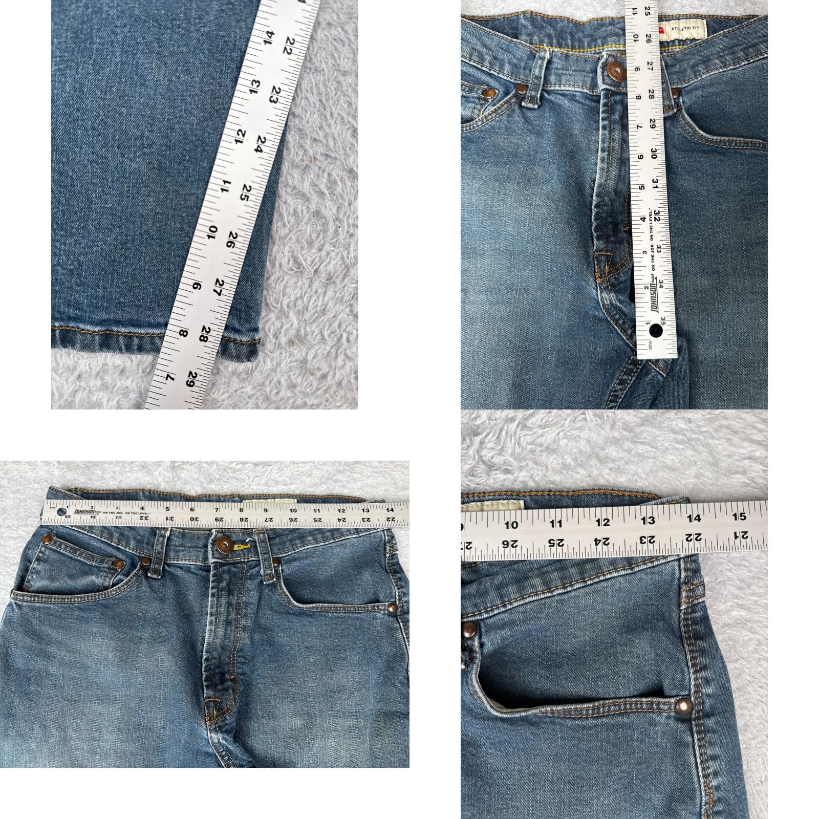 Wrangler Wrangler Jeans Mens 27 Blue Denim Atheltic Fit Straight Leg Cotton Blend 27x29 Size US 27 - 8 Thumbnail