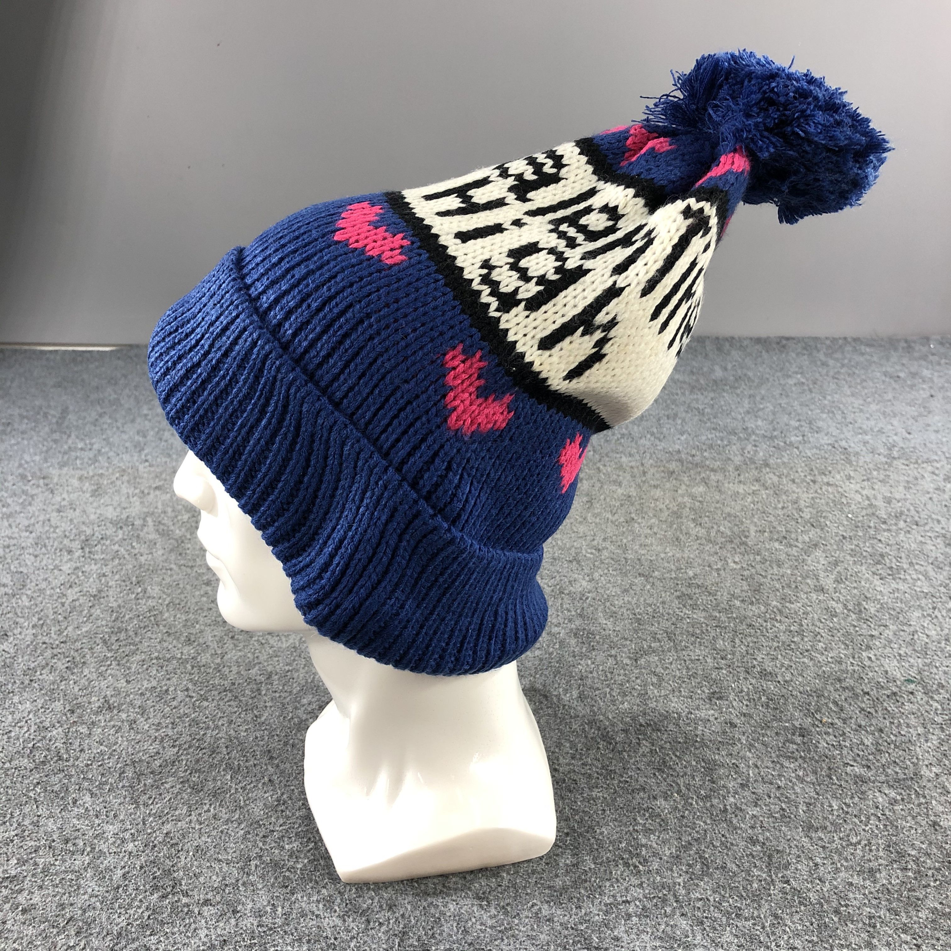 Vintage I Love Valentine High Bobble Beanie Snowcap Snow Hat B485 Size ONE SIZE - 2 Thumbnail