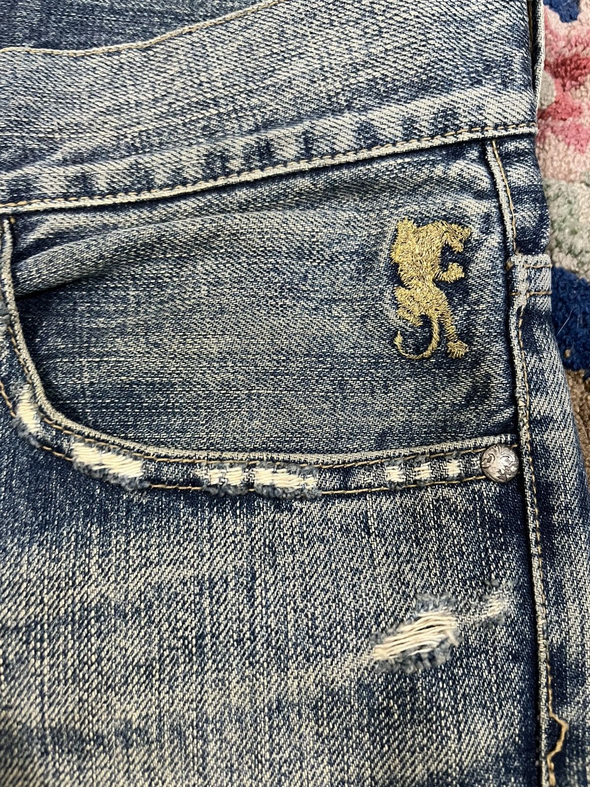 5351 POUR LES HOMMES Vintage Schorl by Kazuhisa komura Mudwash Distressed Denim Size US 32 / EU 48 - 13 Thumbnail