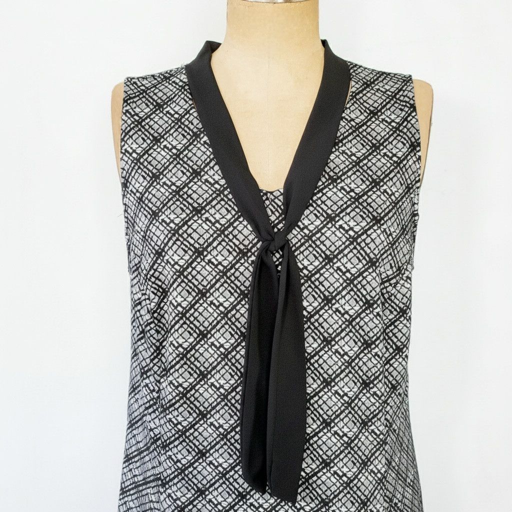 Other NY Collection Size 1XL Dress Sleeveless Tie Neck Black Size XL / US 12-14 / IT 48-50 - 5 Thumbnail