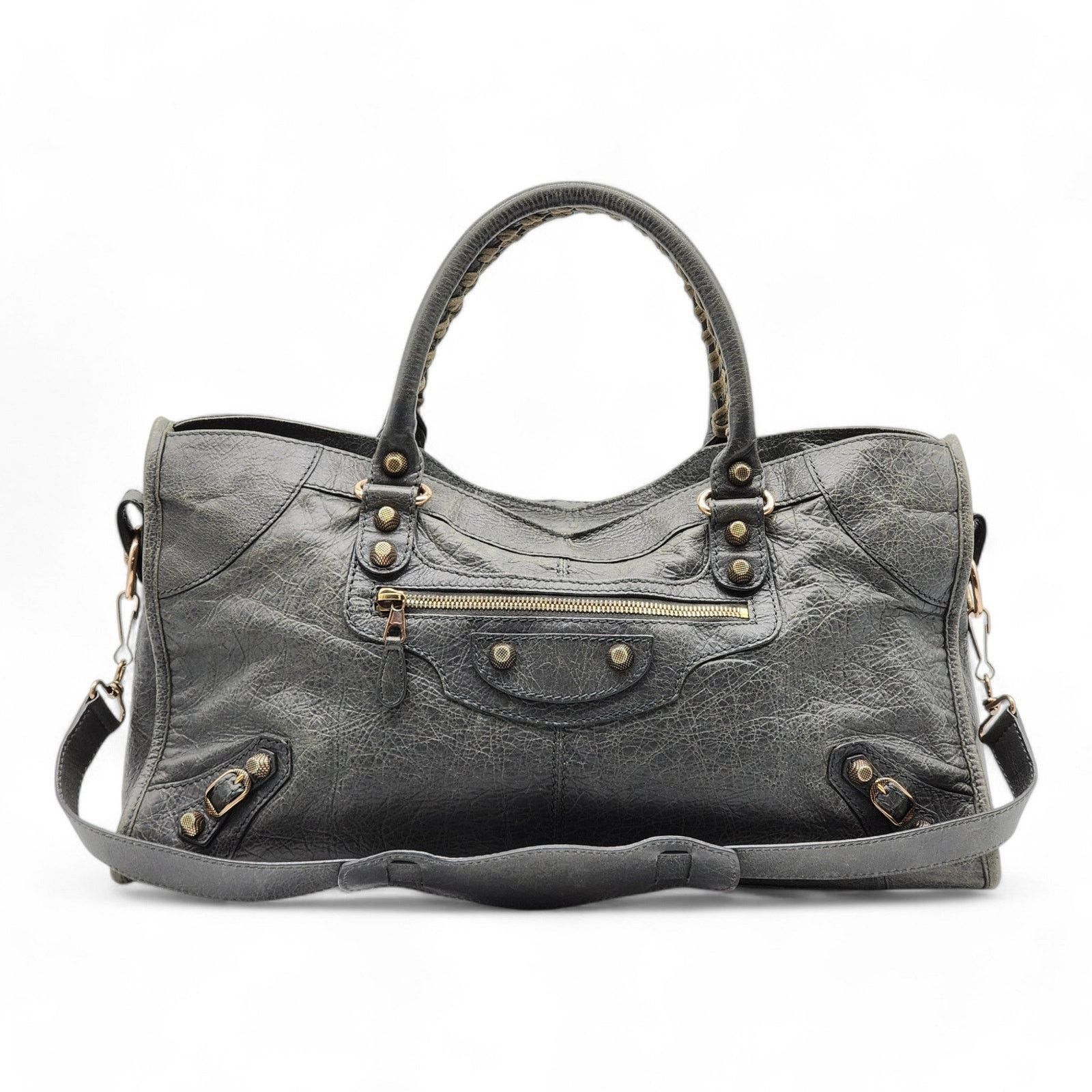 Balenciaga Part-Time Giant Shoulder Bag - Leather - Green, Women's