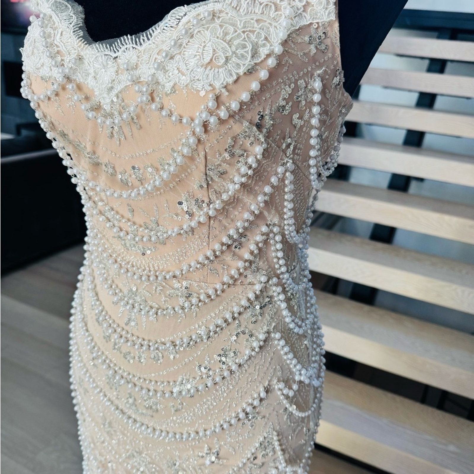 Other Strapless Beaded Evening Gown Wedding Prom Dress size S Size S / US 4 / IT 40 - 8 Thumbnail