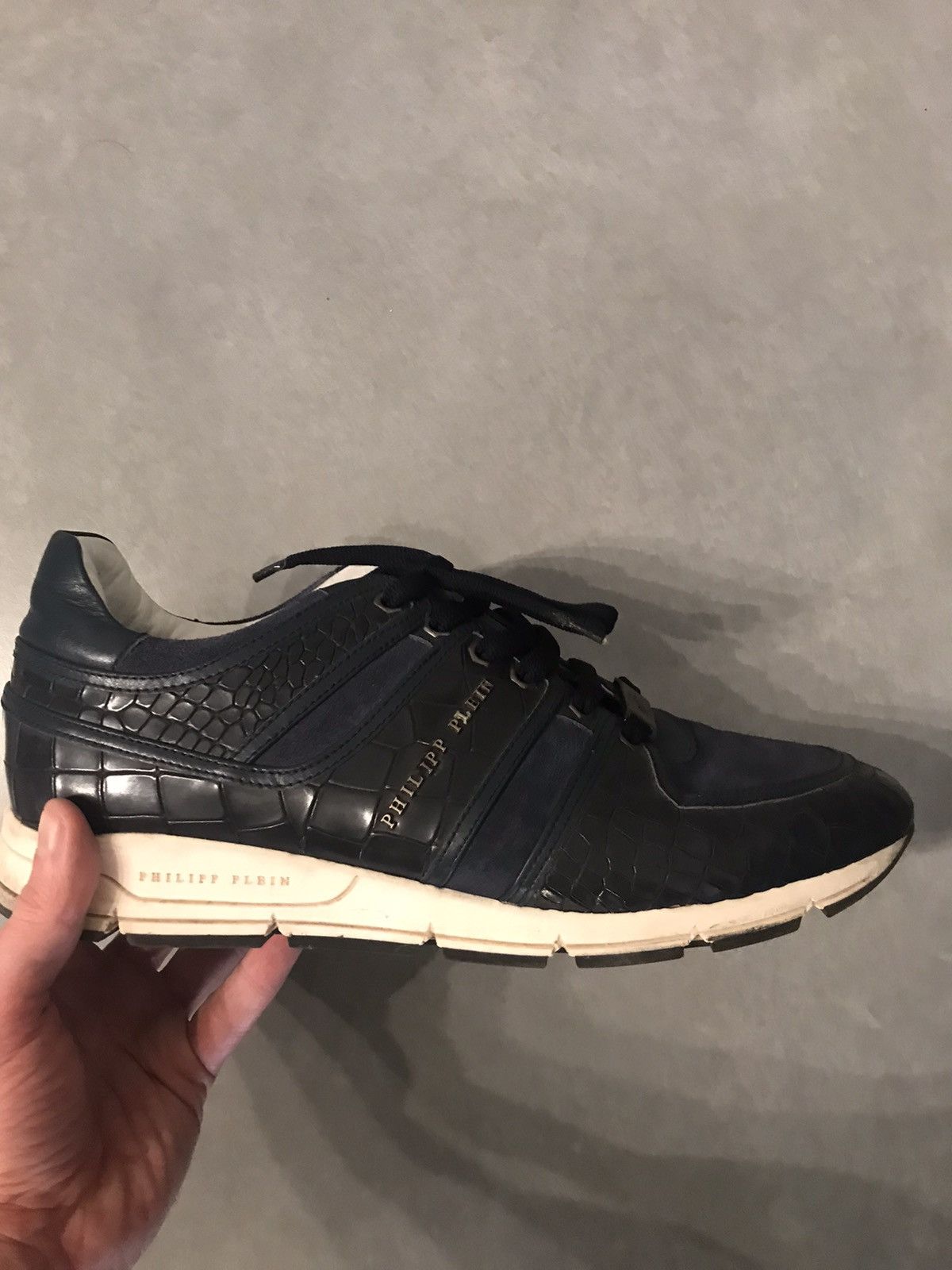 image of Philipp Plein Navy Sneakers, Men's (Size 11)