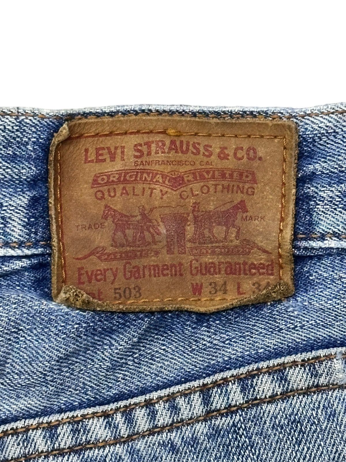 Levi's Vintage Levi’s 503 Distressed Japan Denim Straight Leg Faded Size US 34 / EU 50 - 9 Thumbnail