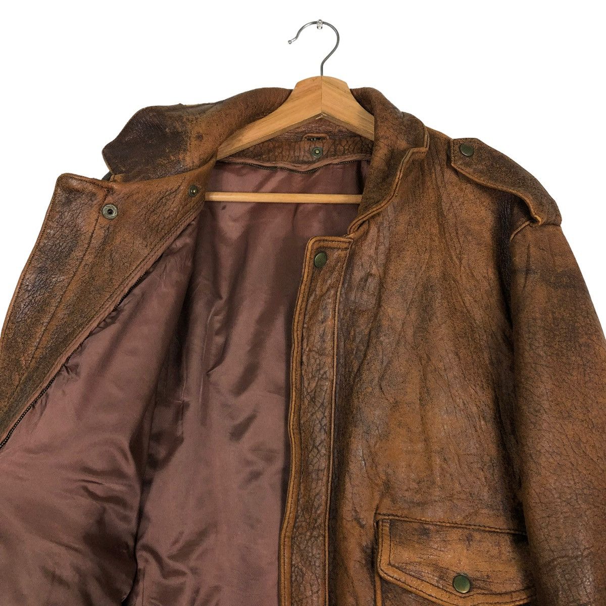 Japanese Brand 🔥VINTAGE FLY GENUINE LEATHER JACKET JAPAN ISSEY MIYAKE Size US L / EU 52-54 / 3 - 12 Thumbnail