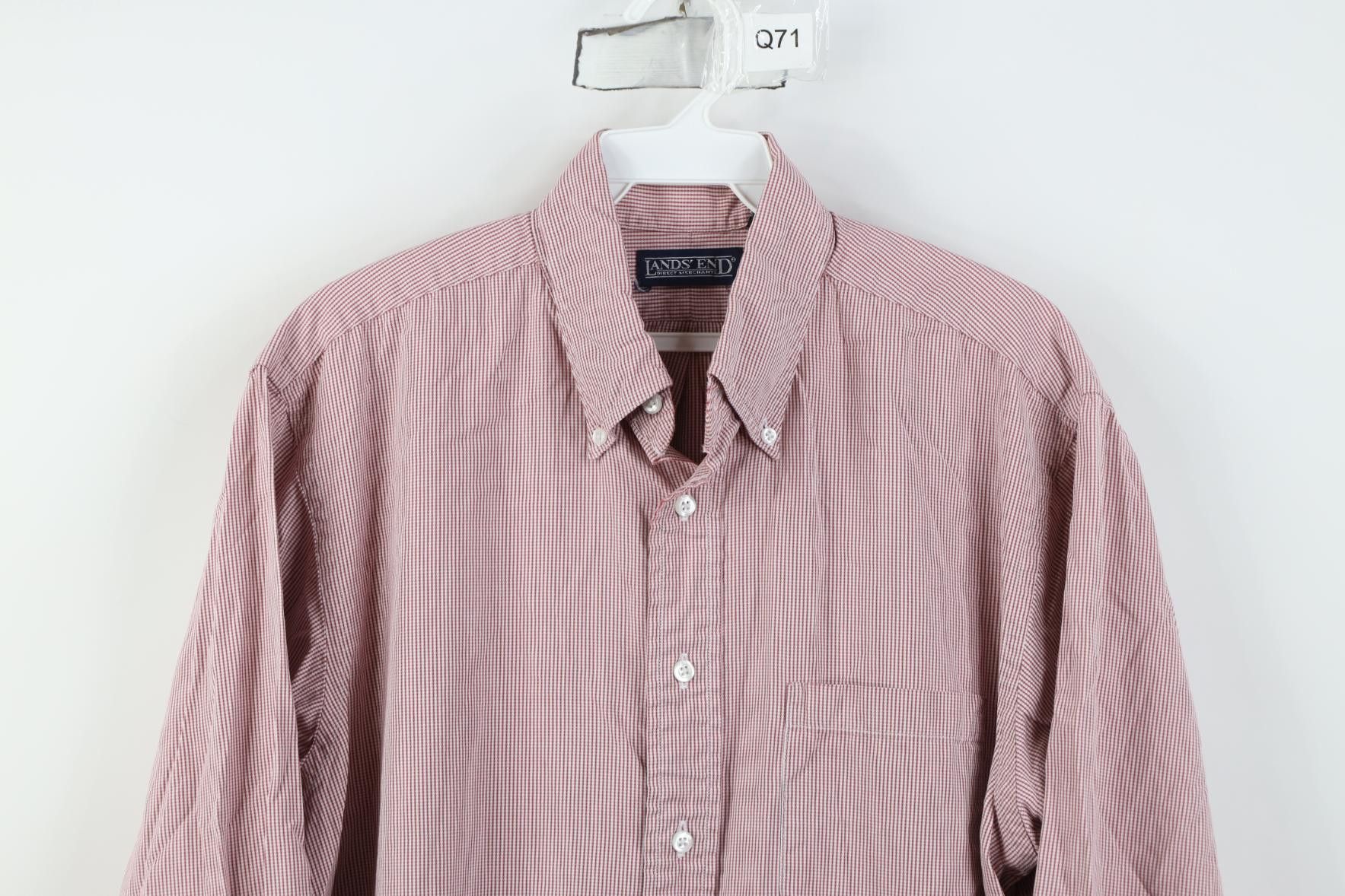 Lands' End Vintage 90s Lands End Cotton Button Down Shirt Red Plaid USA Size US M / EU 48-50 / 2 - 2 Thumbnail