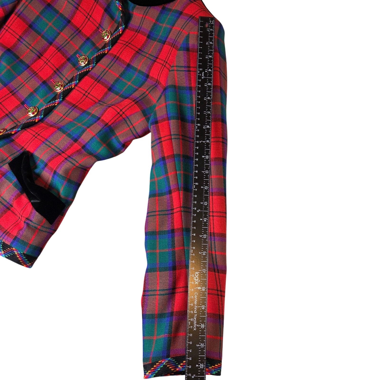 Yves Saint Laurent Yves Saint Laurent Rive Gauche 1994 Tartan Velvet Jacket Size S / US 4 / IT 40 - 19 Thumbnail
