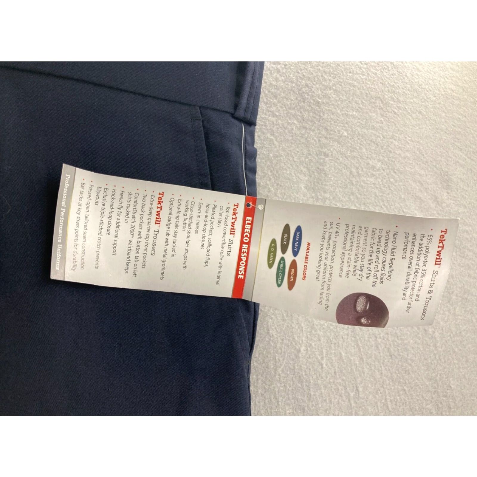 Vintage Elbeco Police Pants Mens 52R x 36 Blue Cotton Blend Unhemmed Size US 36 / EU 52 - 6 Thumbnail