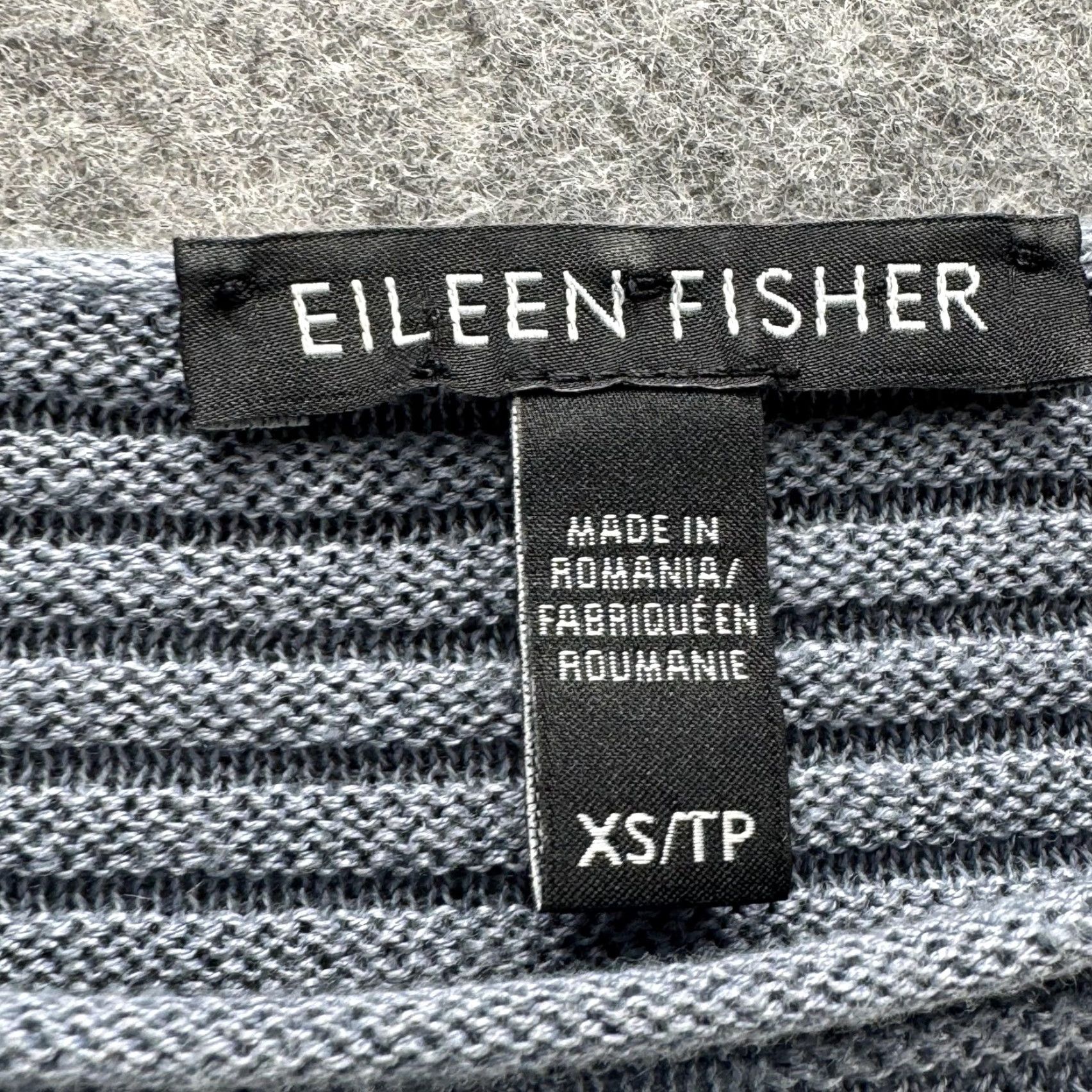 Eileen Fisher Eileen Fisher Sweater Womens XS Gray Linen Cotton Boat Neck Striped Pullover Size XS / US 0-2 / IT 36-38 - 3 Thumbnail