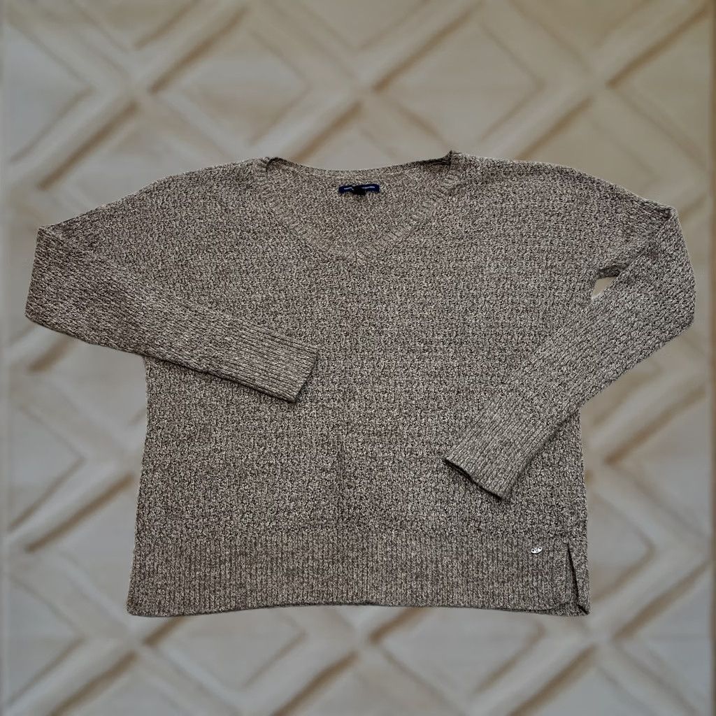 American Eagle Outfitters VINTAGE American Eagle Outfitters Sweater Womens S Blue Pullover Knit Cable-Knit Round Neck Long Sleeve Regular Jersey Top Winter Love 60s? Size S / US 4 / IT 40 - 1 Thumbnail