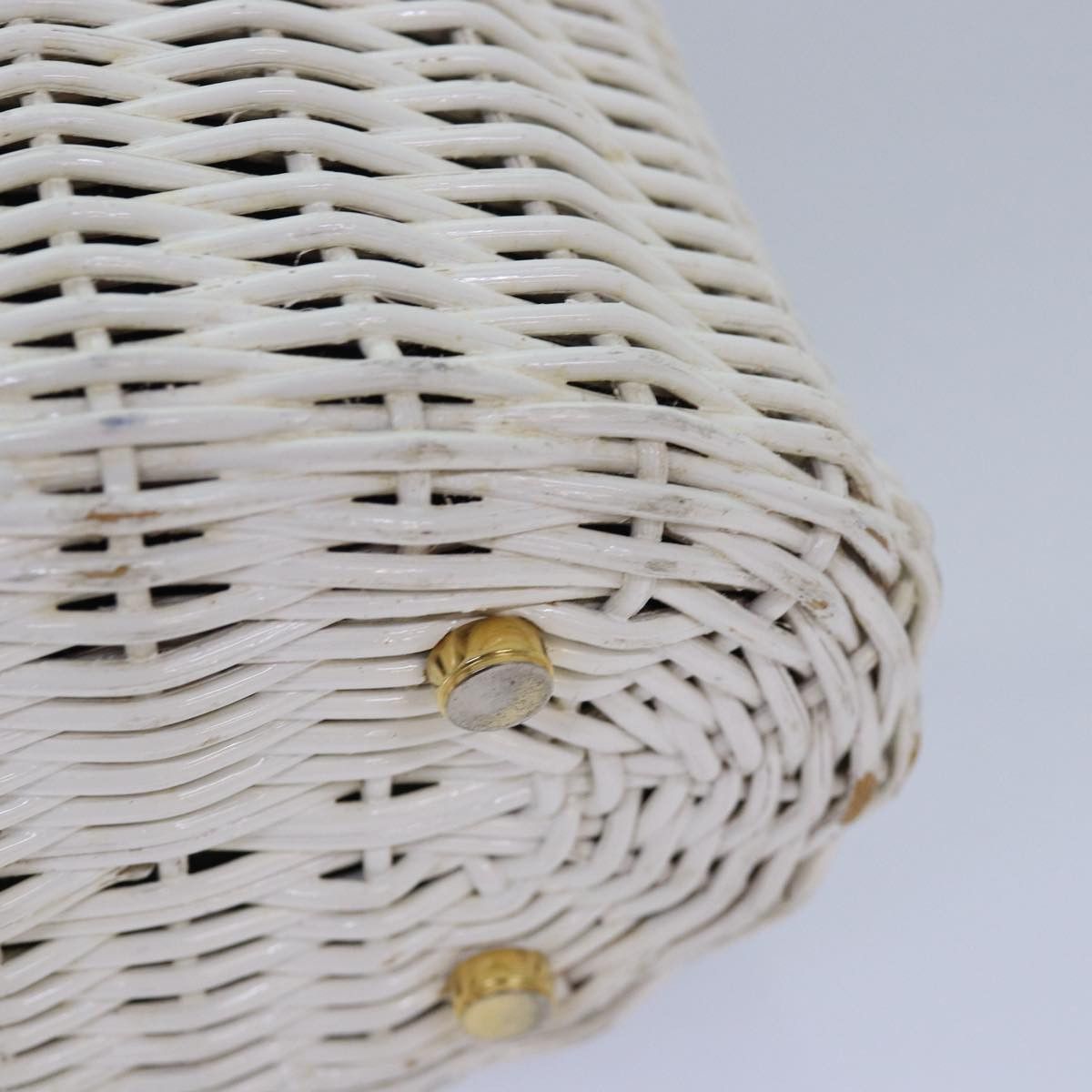 Salvatore Ferragamo Salvatore Ferragamo Gancini Basket Bag Hand Bag Straw White Size ONE SIZE - 16 Thumbnail