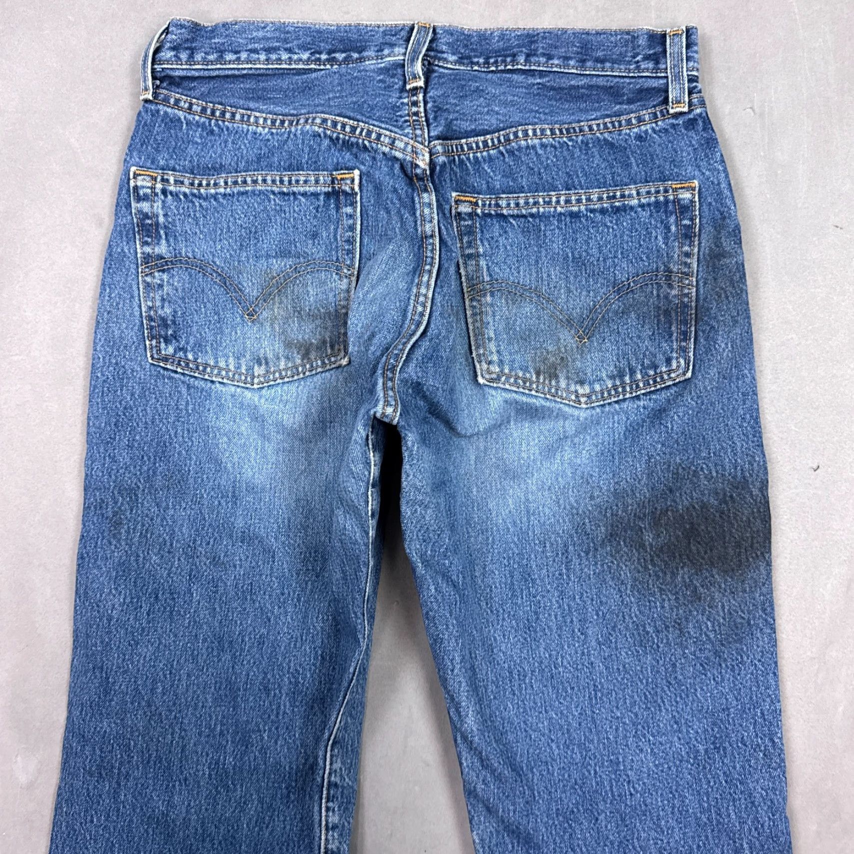 Levi's VINTAGE Levi's 501 Jeans Mens 32x30 Blue Y2K Pants Thrashed Workwear (Tag33x30) Size US 33 - 7 Thumbnail