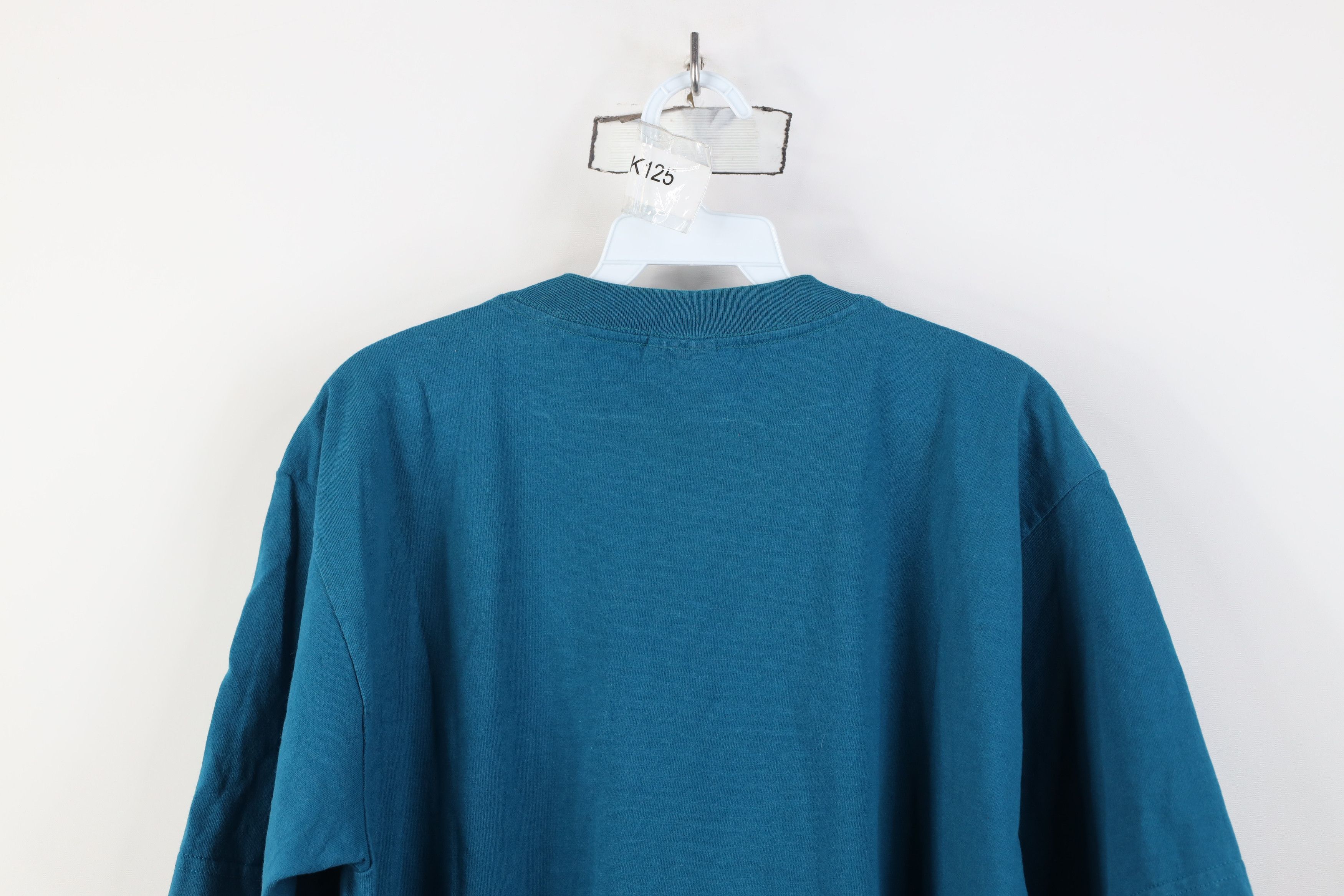 Vintage Vintage 90s Streetwear Heavyweight Cotton T-Shirt Blue USA Size US L / EU 52-54 / 3 - 12 Thumbnail