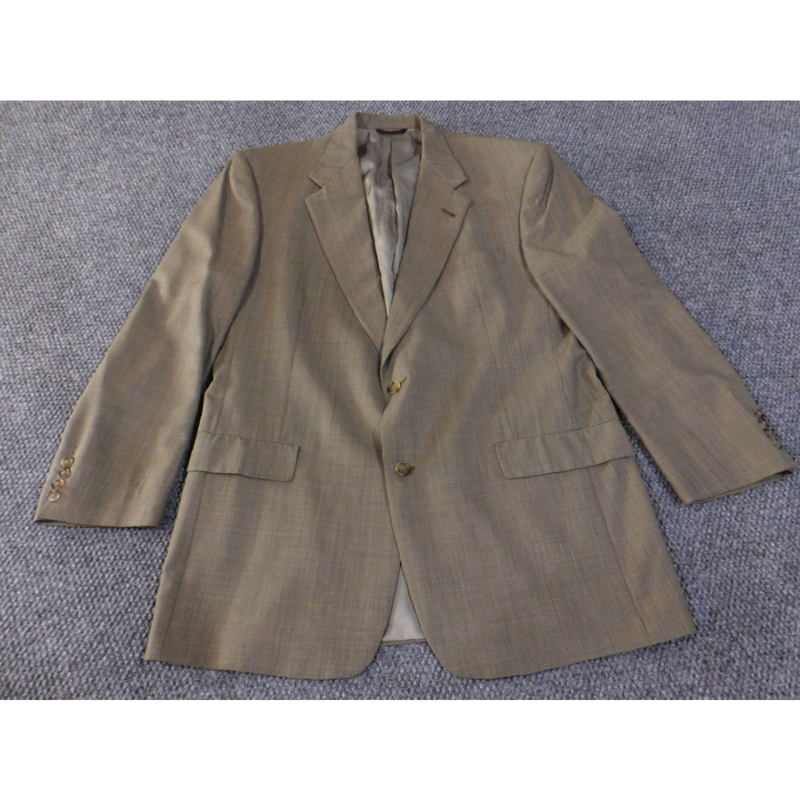 Banana Republic Hart Schaffner Marx blazer mens 44L tan wool classic two button Size 42R - 3 Thumbnail
