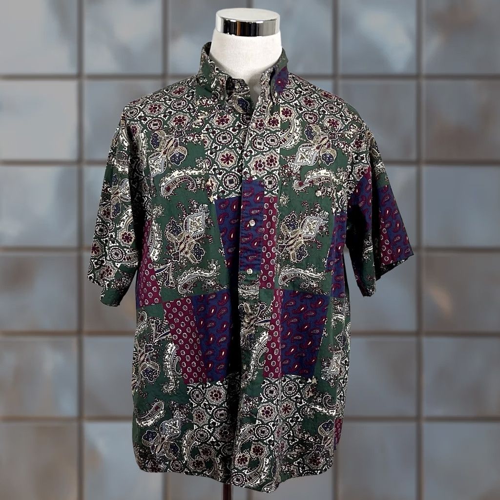 Gant Gant Salty Dog XL Vintage Imperial Poplin Shirt Paisley Patchwork Short Sleeve Button-Up Mens Size US XL / EU 56 / 4 - 1 Thumbnail