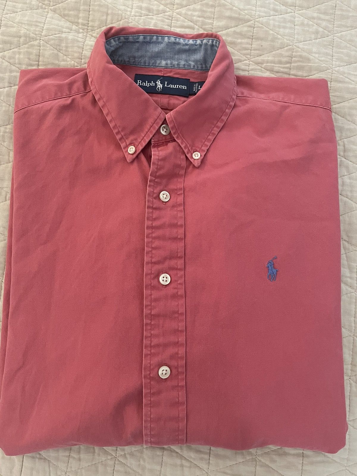 Polo Ralph Lauren × Vintage Vintage Twill Button Down Sport Shirt Size US L / EU 52-54 / 3 - 1 Thumbnail