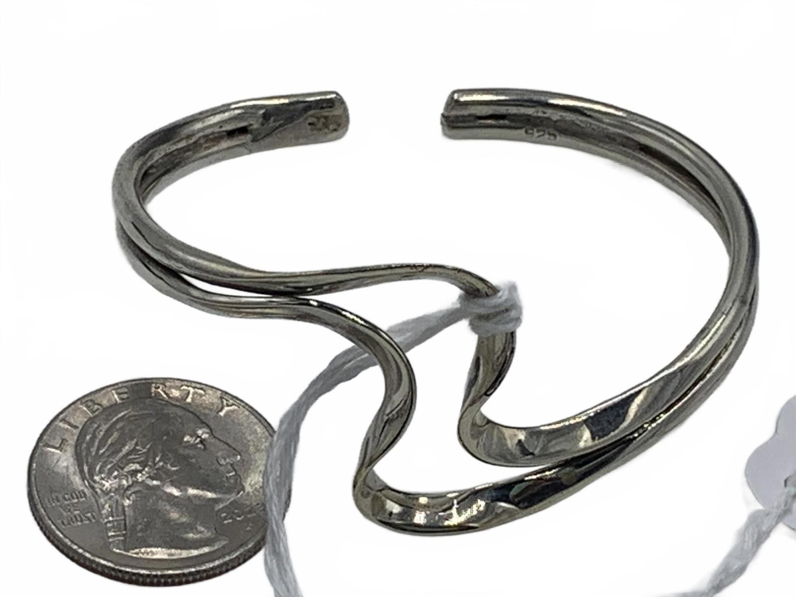 Other 925 Sterling Silver 20g Freeform/Wave Cuff Bracelet Size ONE SIZE - 2 Thumbnail
