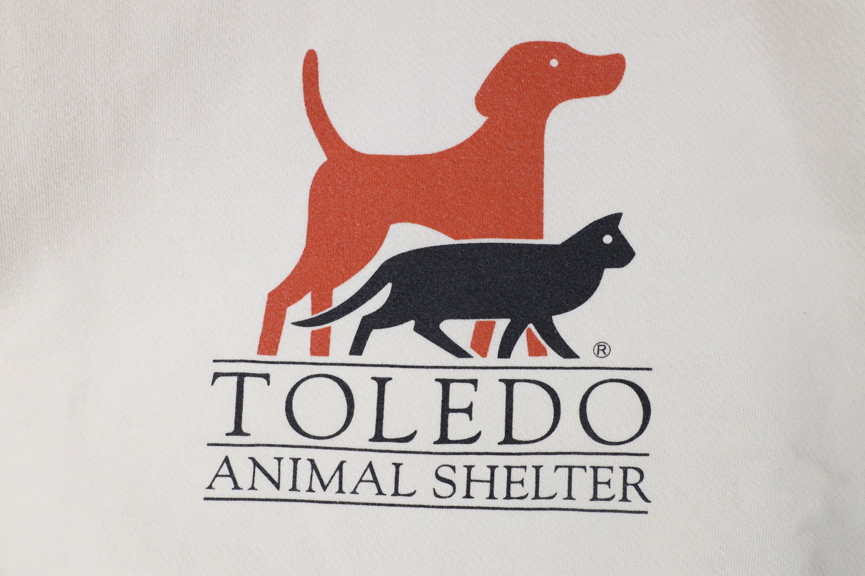 Vintage Vintage 90s Toledo Animal Shelter Crewneck Sweatshirt Cream Size US XL / EU 56 / 4 - 4 Thumbnail