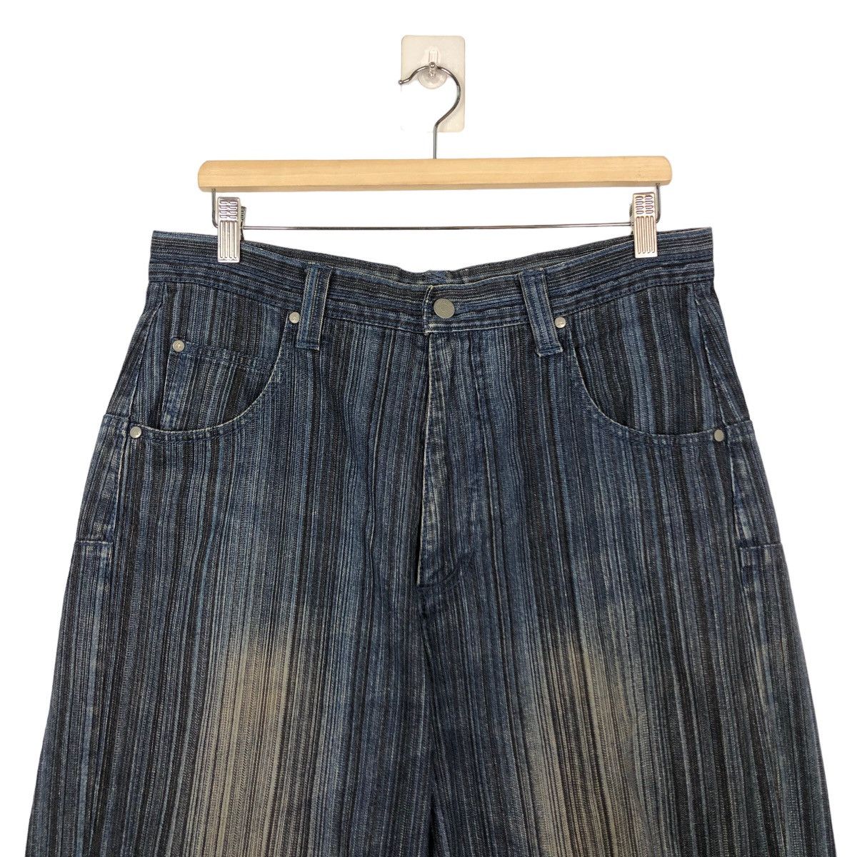 Japanese Brand 🔥90’s Vintage Airwalk Striped Denim Jeans Size US 34 / EU 50 - 3 Thumbnail
