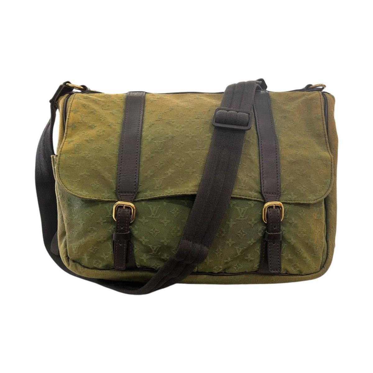 Louis Vuitton Mini Lin Monogram Messenger Bag in Green, Men's