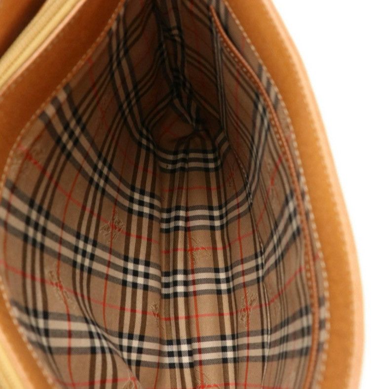 Burberry Burberry Brown Textured Leather Shoulder Bag Logo Lining Size ONE SIZE - 6 Thumbnail