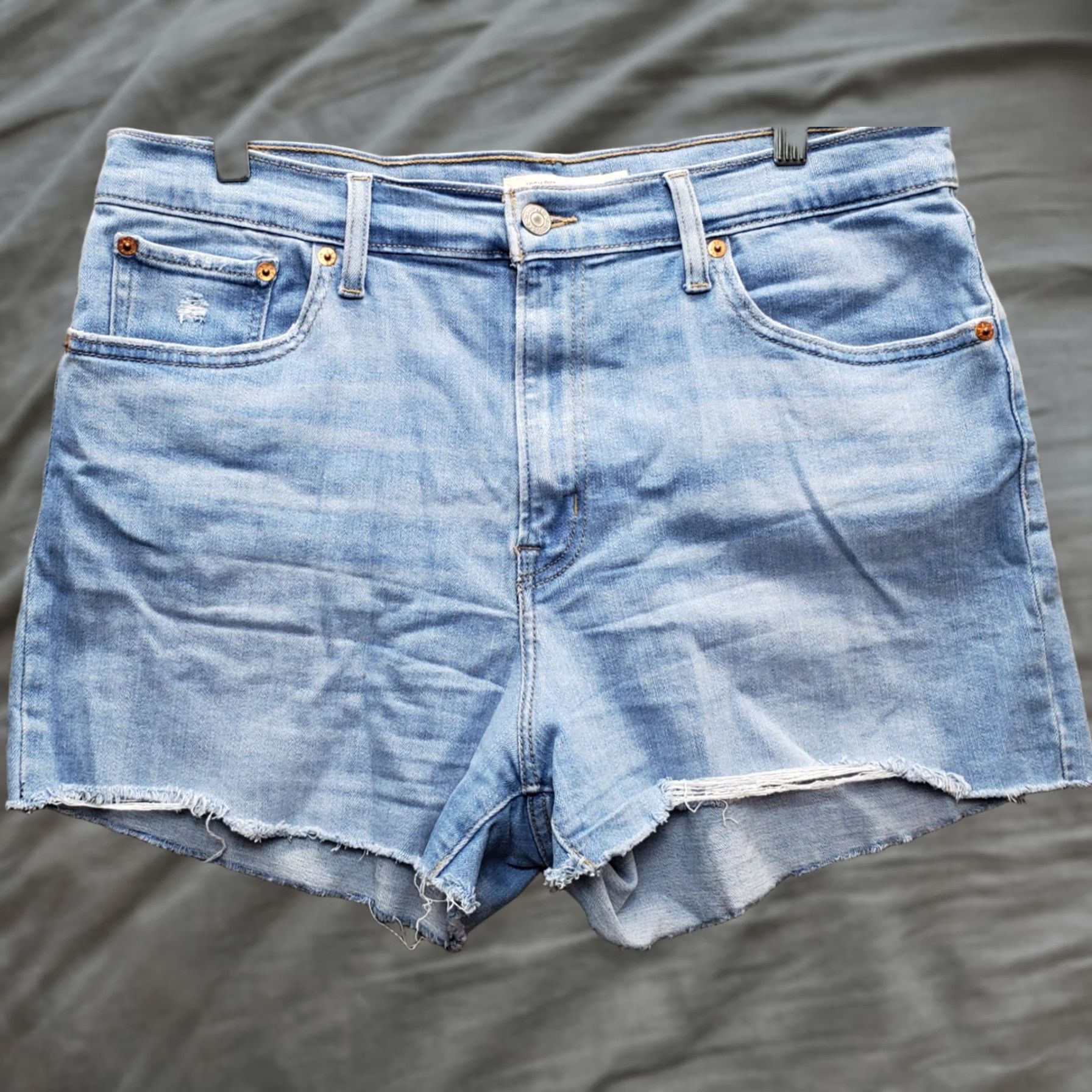 Levi's Levi's Womens 32 Blue Denim High-Rise Cut-Off Light Wash Jean Shorts Size 24" / US 00 / IT 34 - 1 Thumbnail