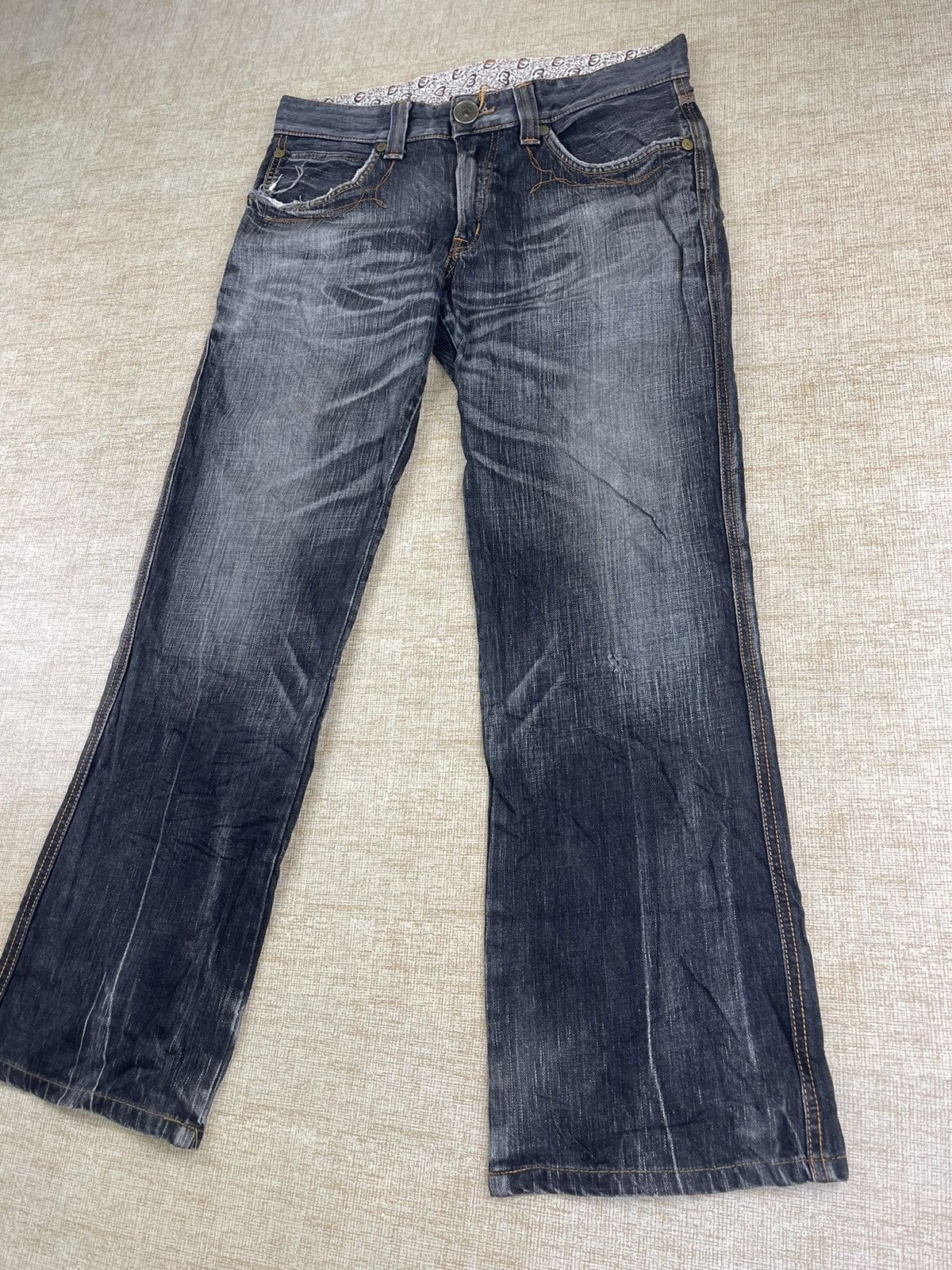 Edwin × If Six Was Nine × Vintage VINTAGE EDWIN 503 Flared Blue Trip Denim Pants Size US 32 / EU 48 - 4 Thumbnail