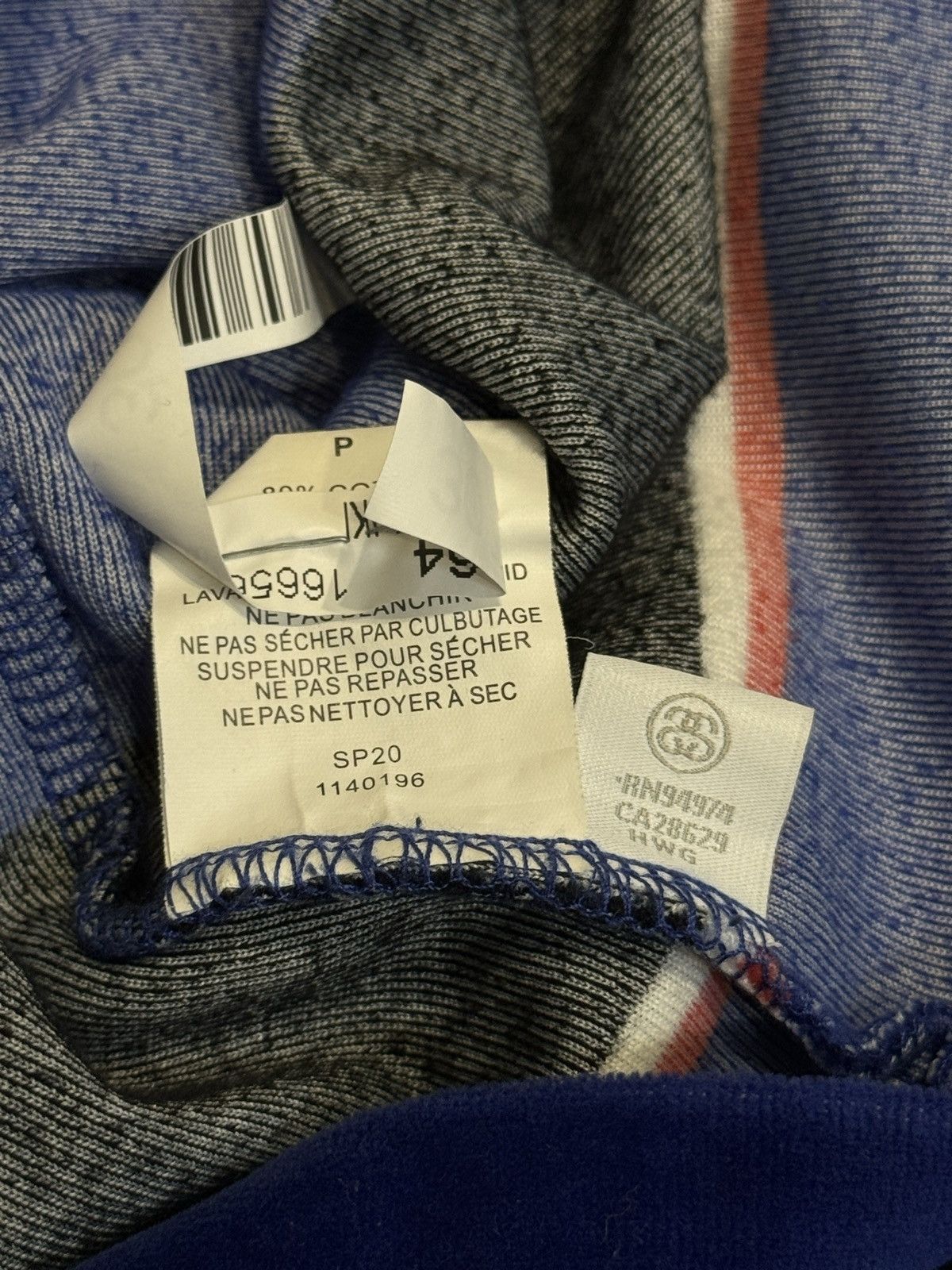 Stussy Stussy velour stripped tshirt Size US S / EU 44-46 / 1 - 4 Thumbnail