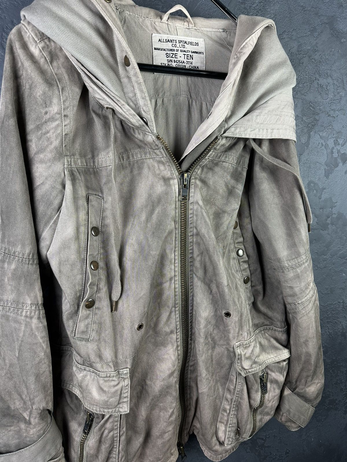 Allsaints AllSaints Parka Jacket Gray Faded Avant Garde Size US M / EU 48-50 / 2 - 7 Thumbnail