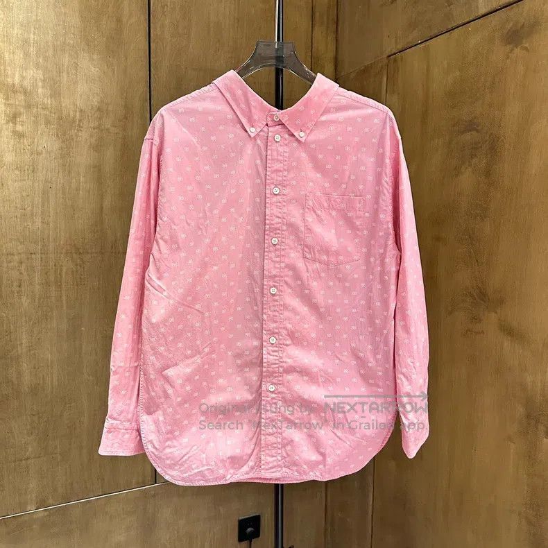 Balenciaga Balenciaga Pink Double B Full Print Long Sleeve Shirt Size XXS / US 00 / IT 34 - 1 Thumbnail