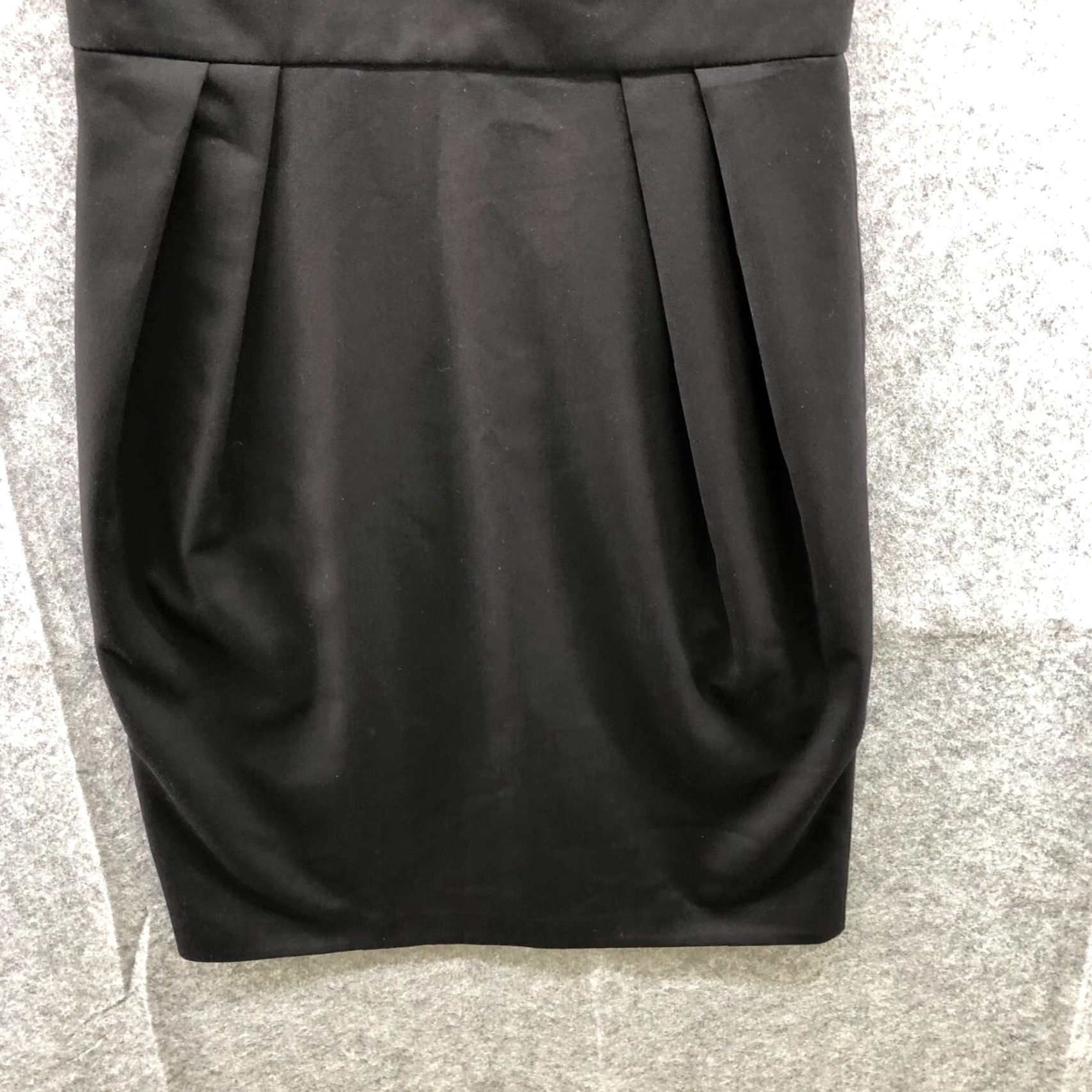 Vintage Sinequanone Womens Black Wool Blend Sheath Dress Size 0 Sleeveless Career LBD Crew Neck Zip Knee Length Size XS / US 0-2 / IT 36-38 - 4 Thumbnail