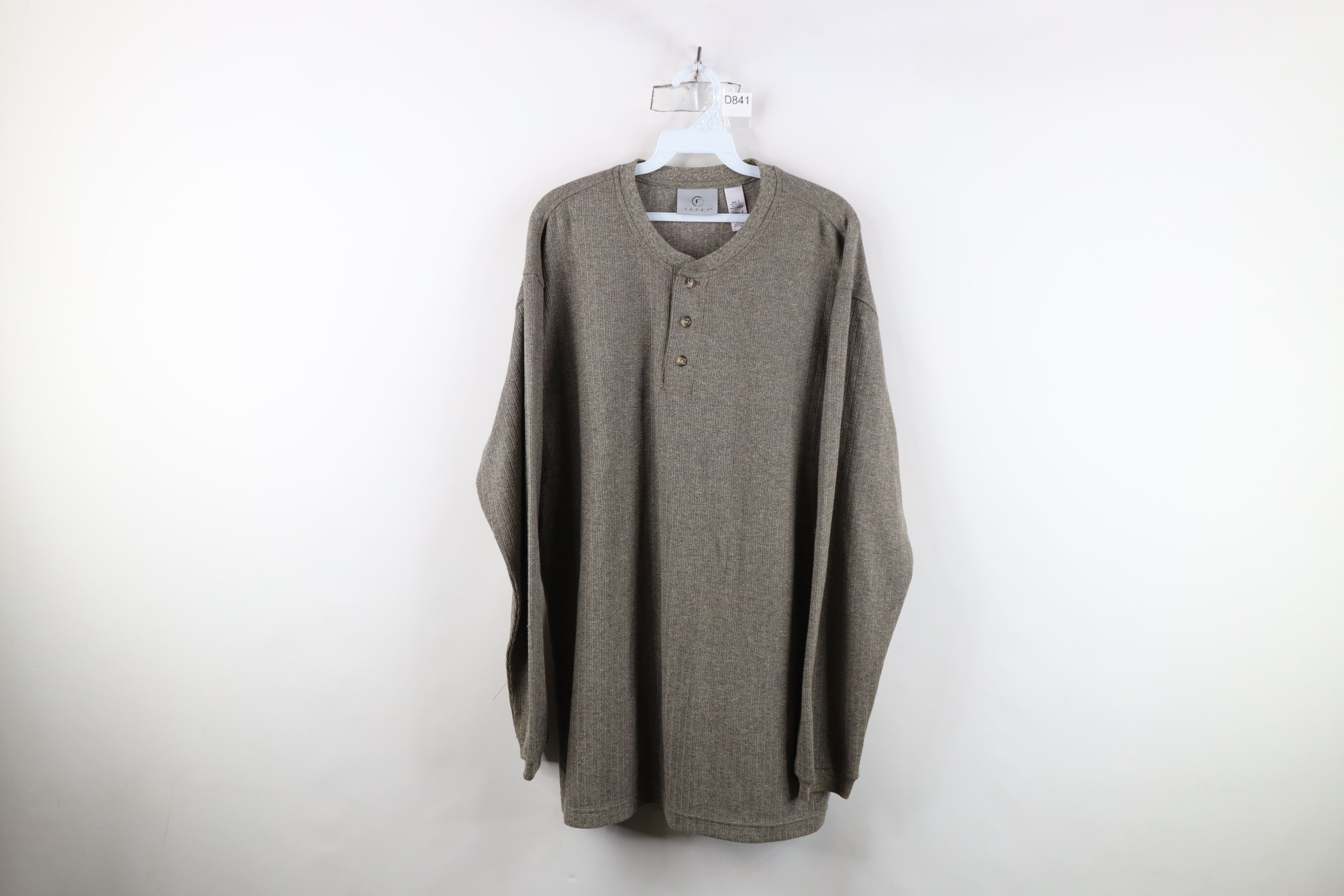 Vintage Vintage 90s Streetwear Knit Long Sleeve Henley T-Shirt Size US L / EU 52-54 / 3 - 1 Thumbnail
