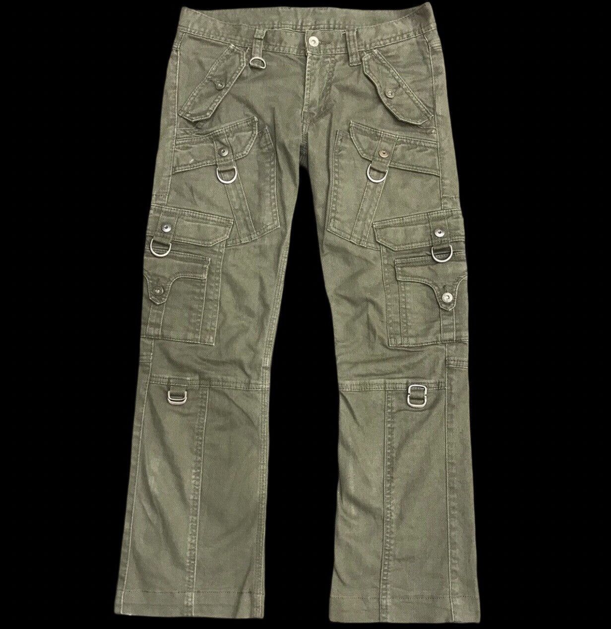 Japanese Brand Unisex HIDEAWAYS FLARE Multipockets Pant Size US 31 - 1 Thumbnail