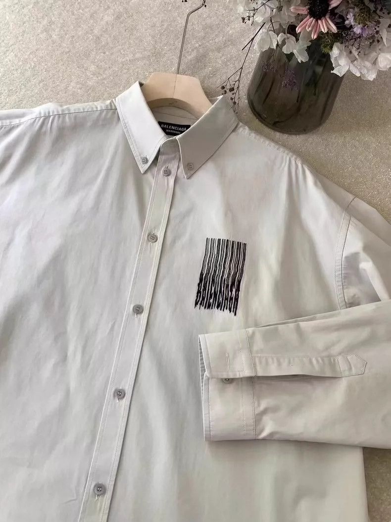 Balenciaga Balenciaga size 38 Waterfall Embroidered Logo Shirt 2504-N Size US M / EU 48-50 / 2 - 4 Thumbnail
