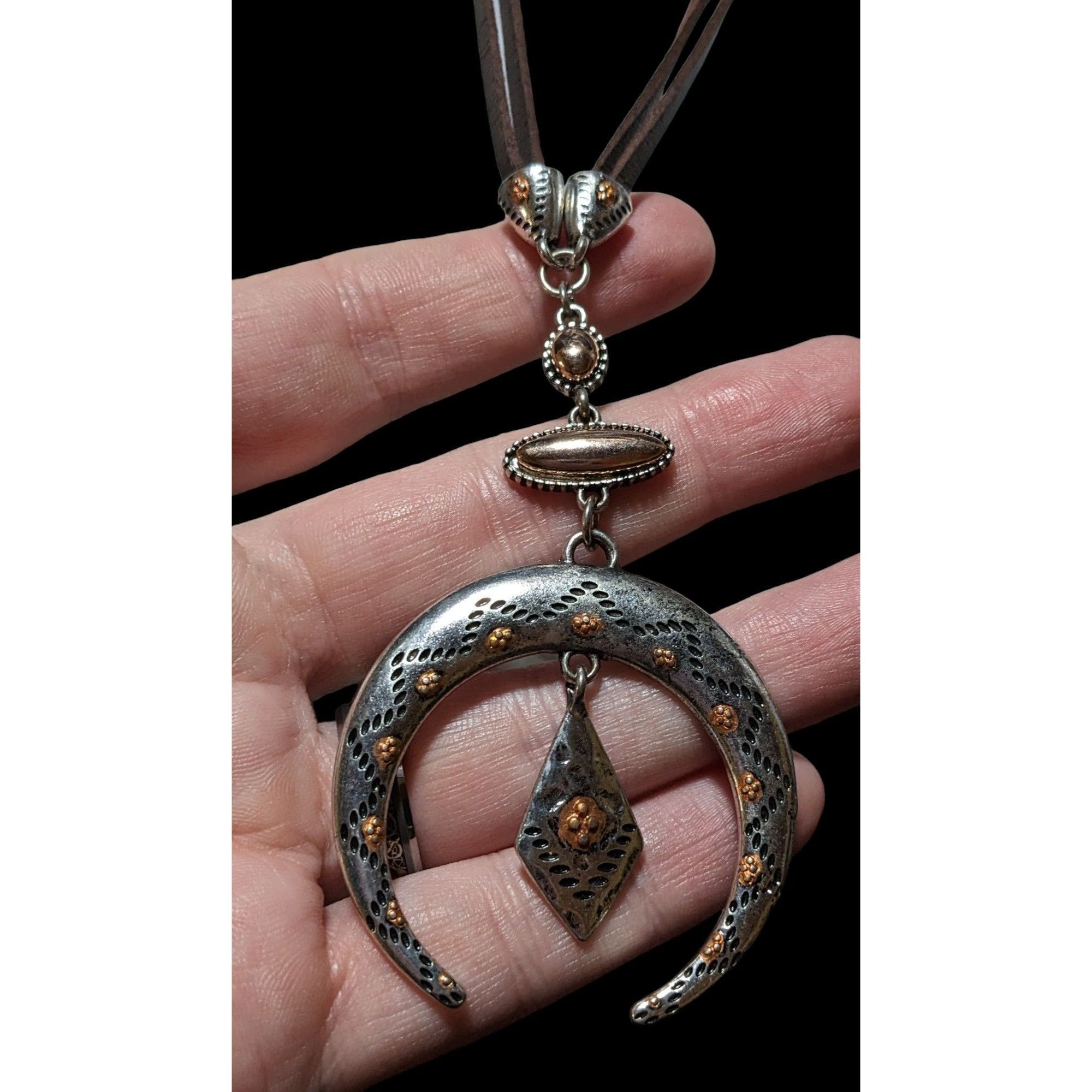 Other Southwestern Style Metallic Moon Pendant Necklace Size ONE SIZE - 2 Thumbnail